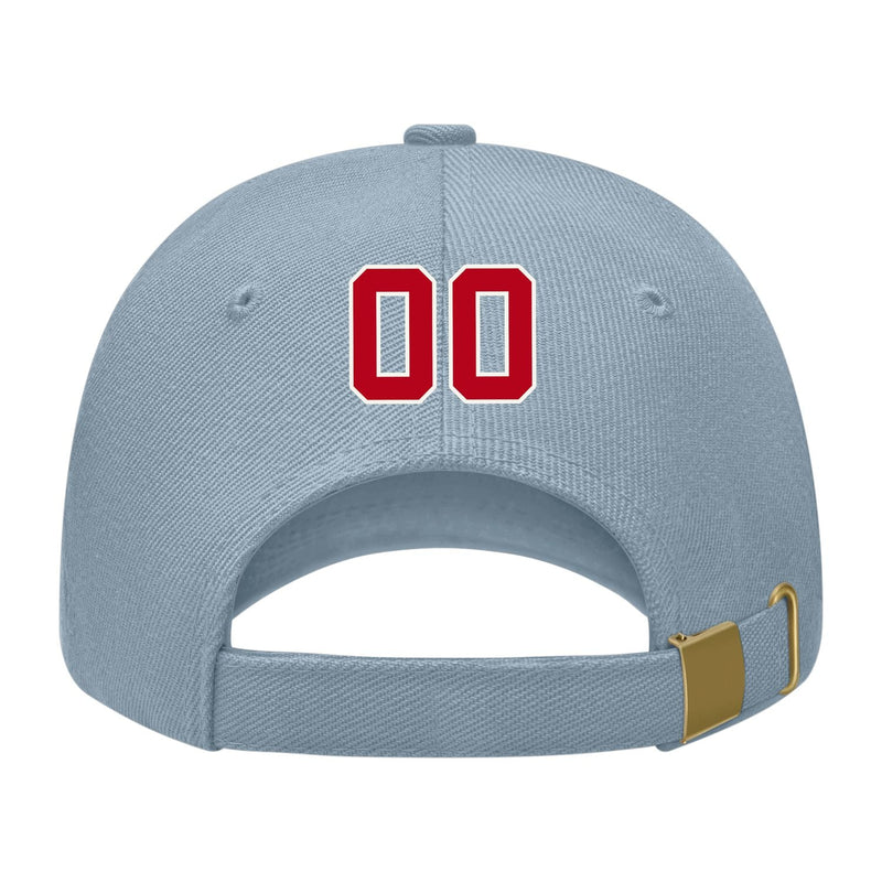 Custom Slate Gray Crimson Red Hat 27B21814
