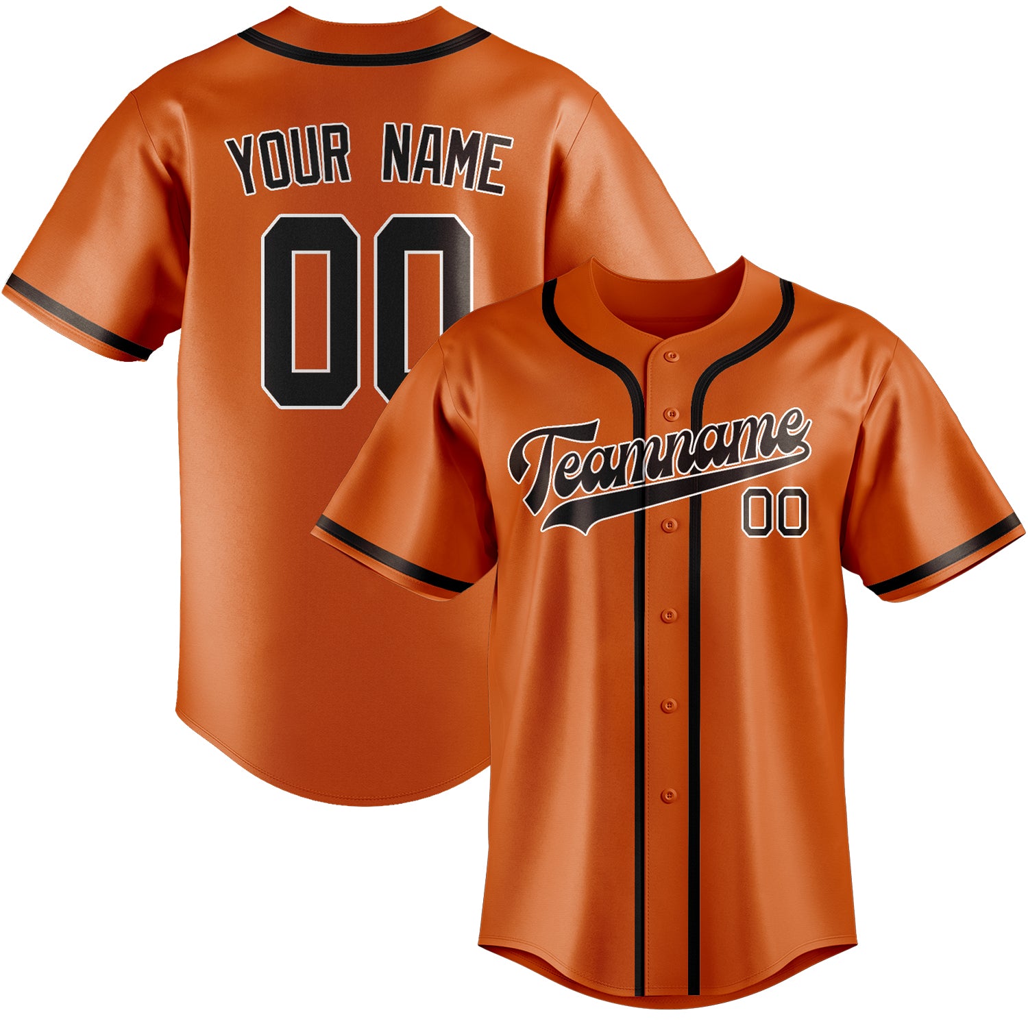 Custom Orange Brown Baseball Jersey
