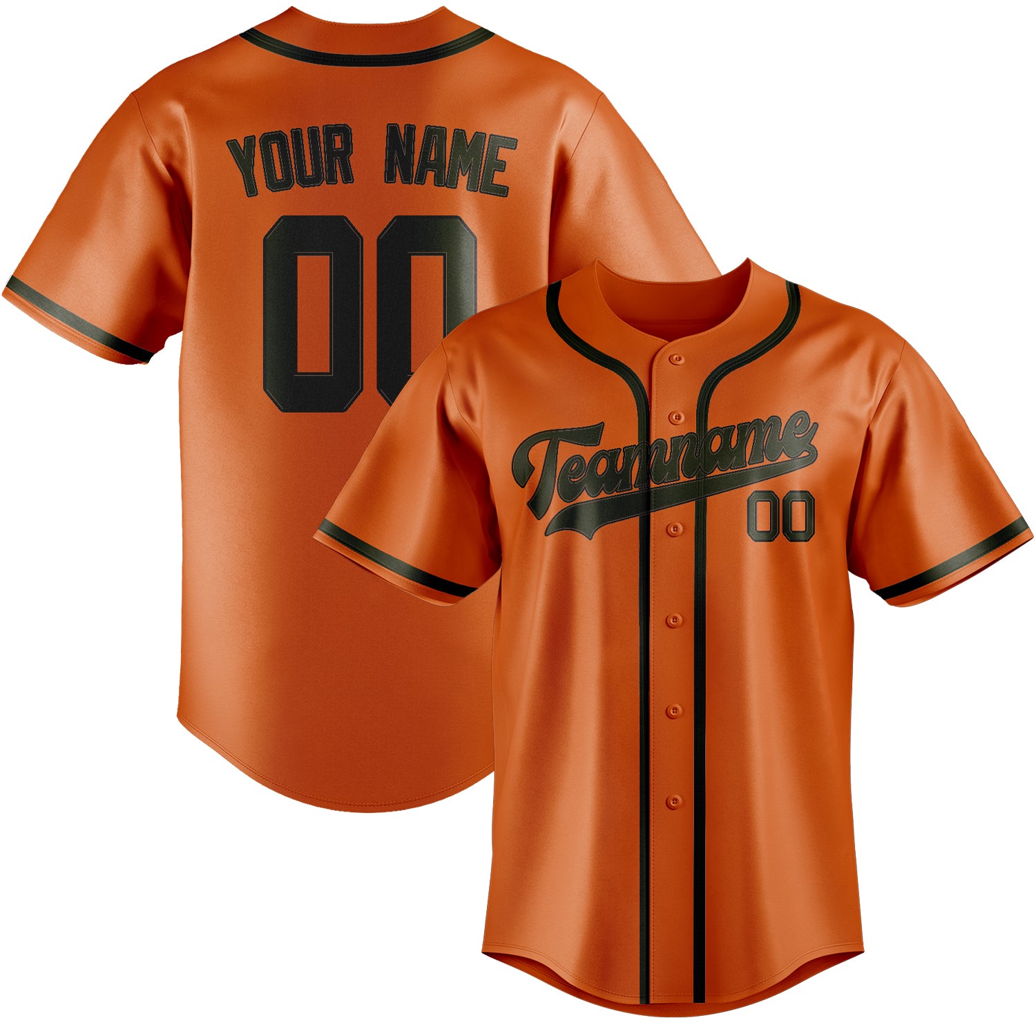 Custom Orange Olive Baseball Jersey
