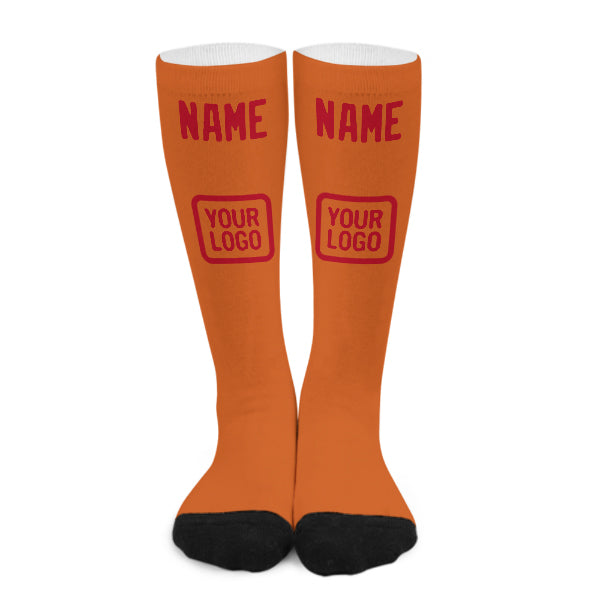 Custom Orange Red Knee-High Sock