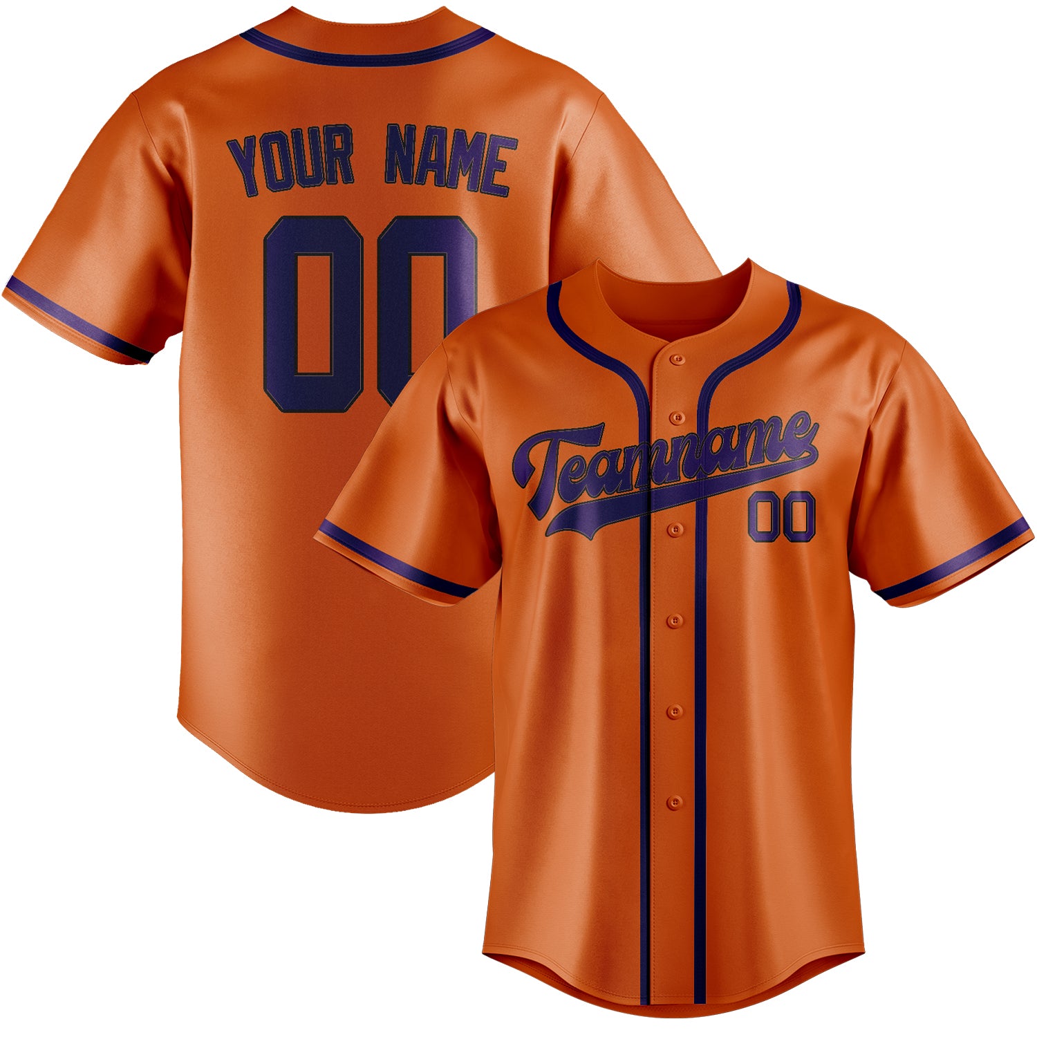 Custom Orange Purple Baseball Jersey