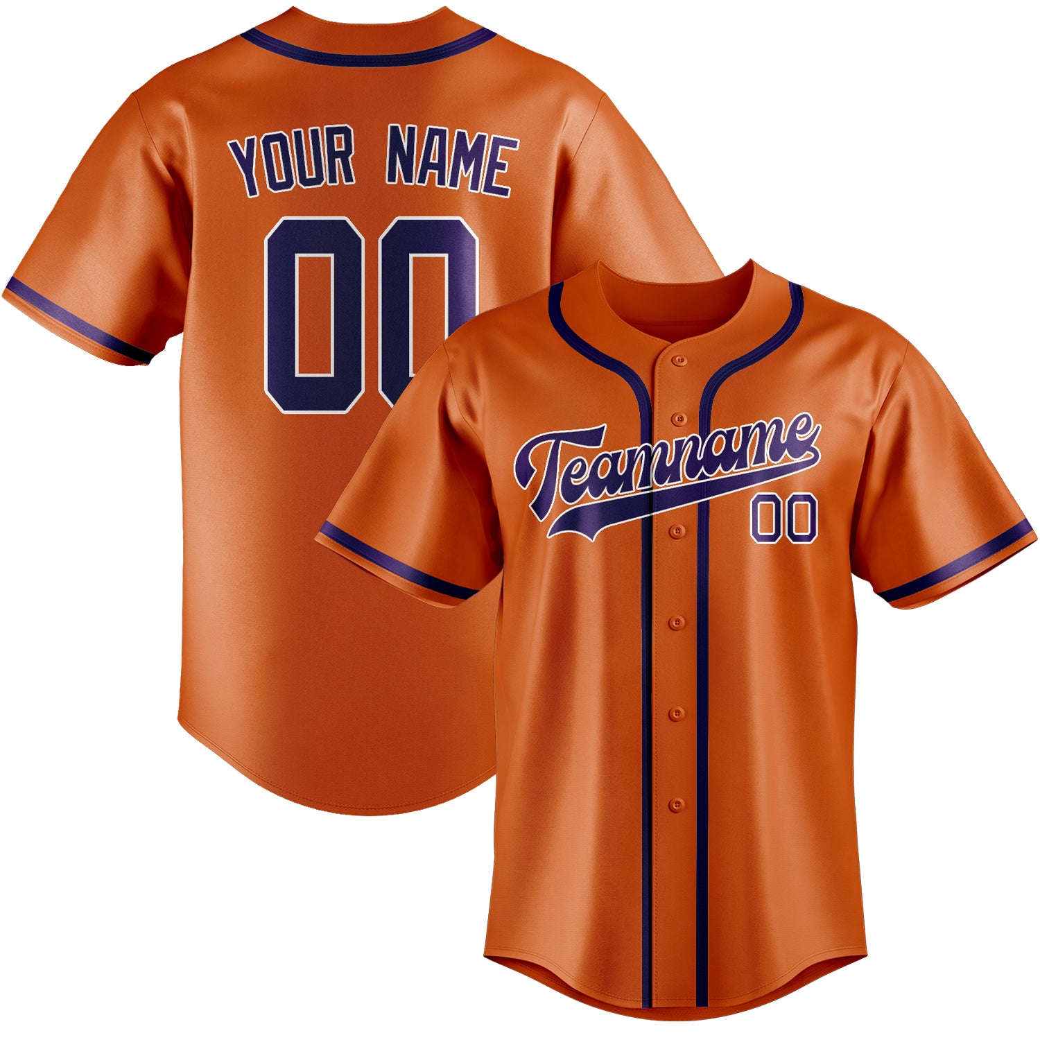 Custom Orange Purple Baseball Jersey