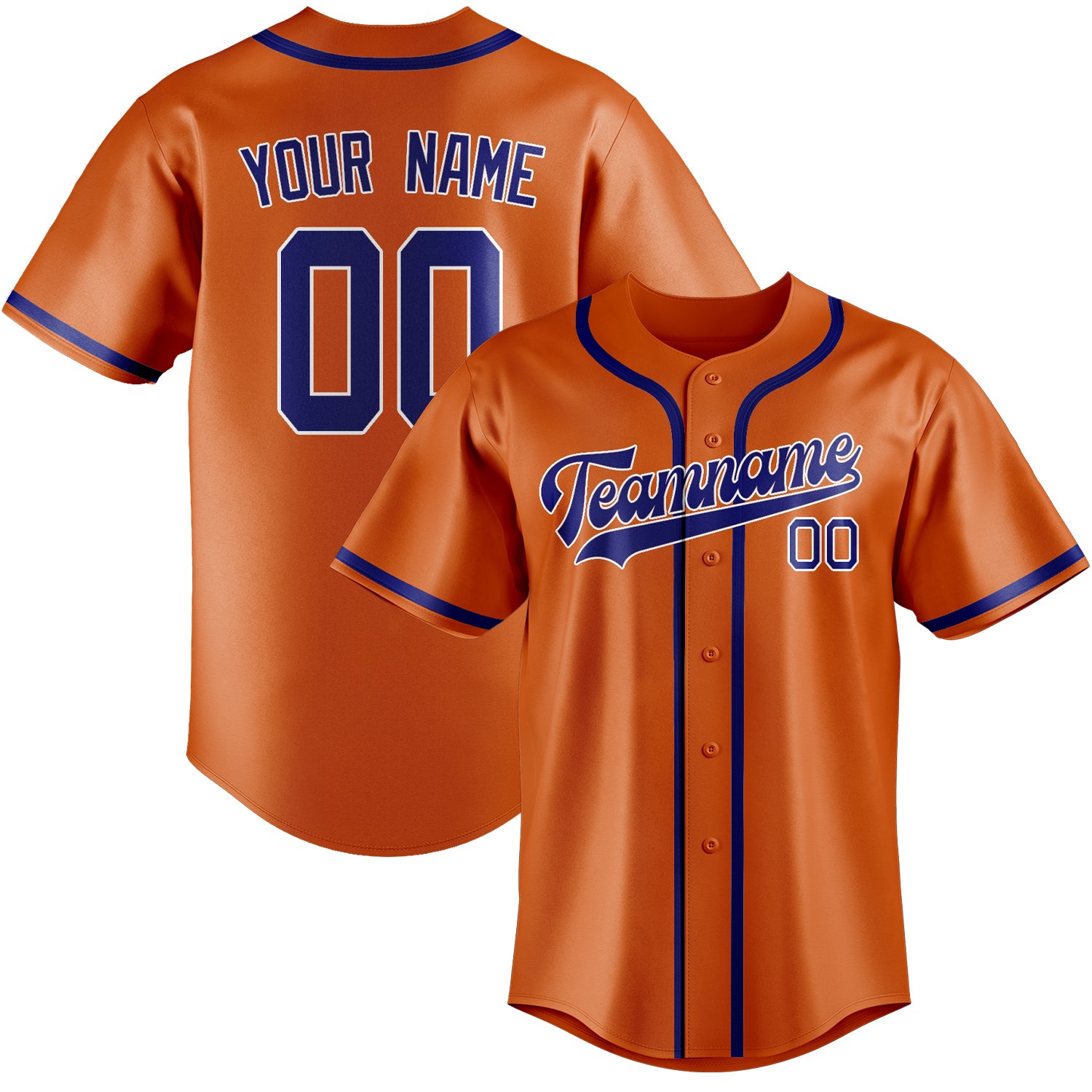 Custom Orange Sky Blue Baseball Jersey