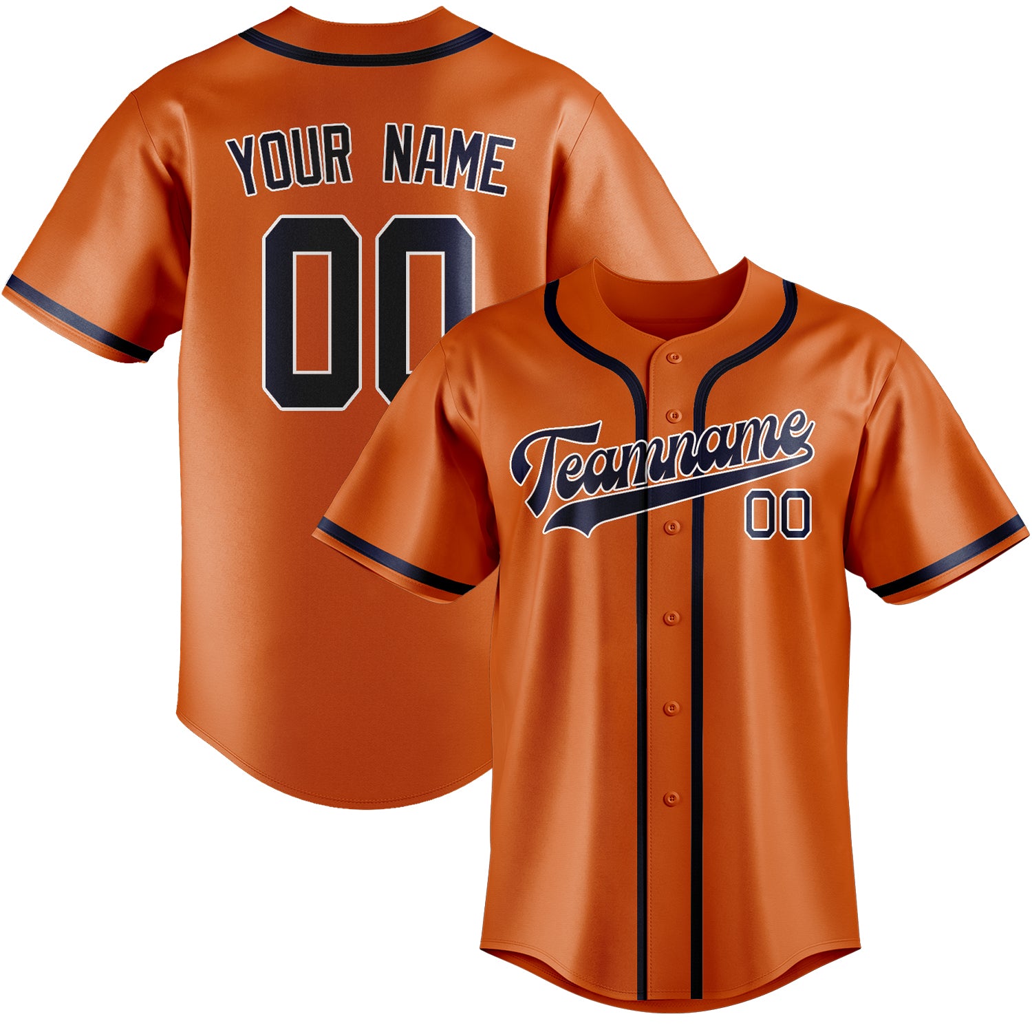 Custom Orange Blue Baseball Jersey
