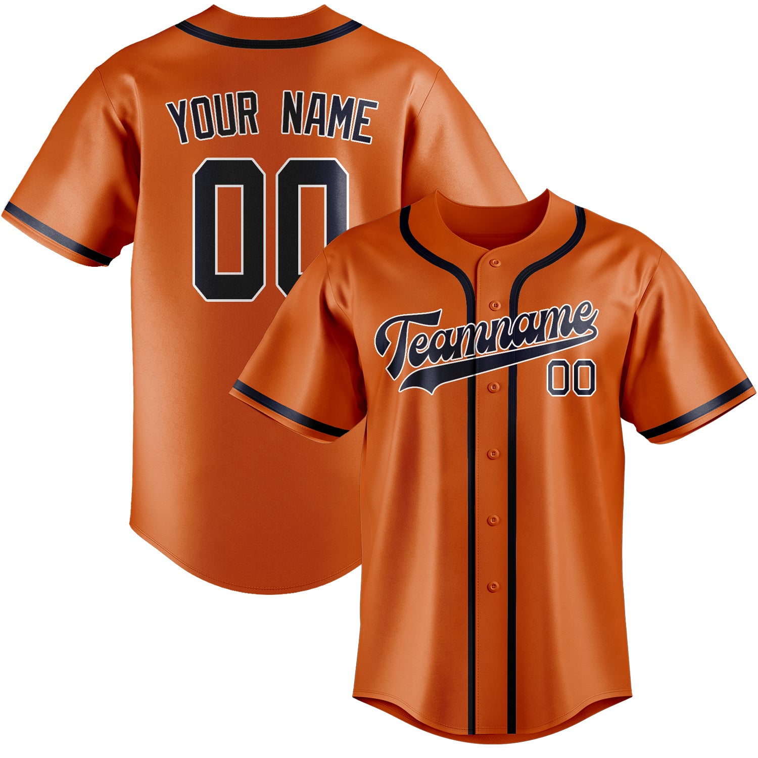 Custom Orange Navy Baseball Jersey