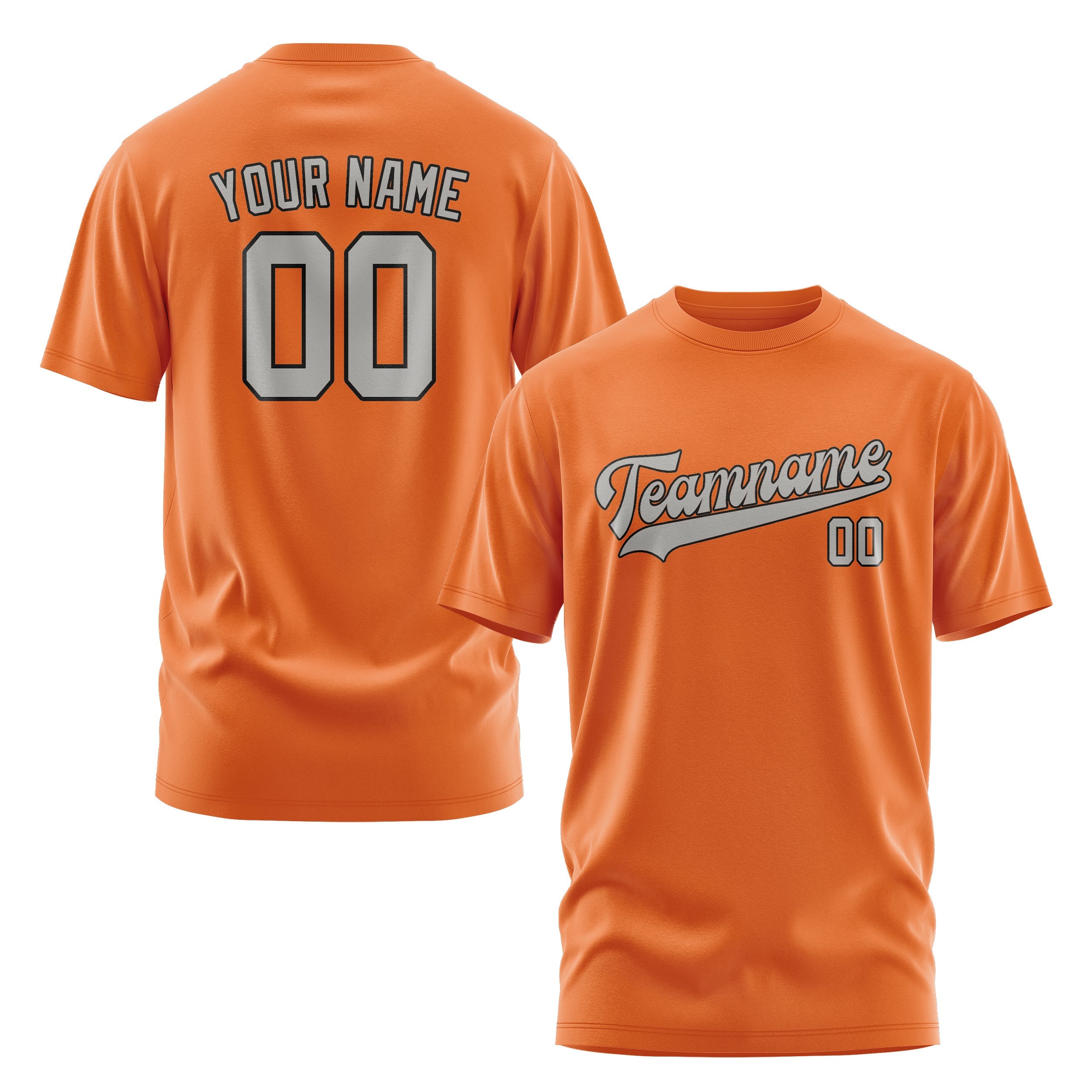 Custom Orange Gray T-Shirt
