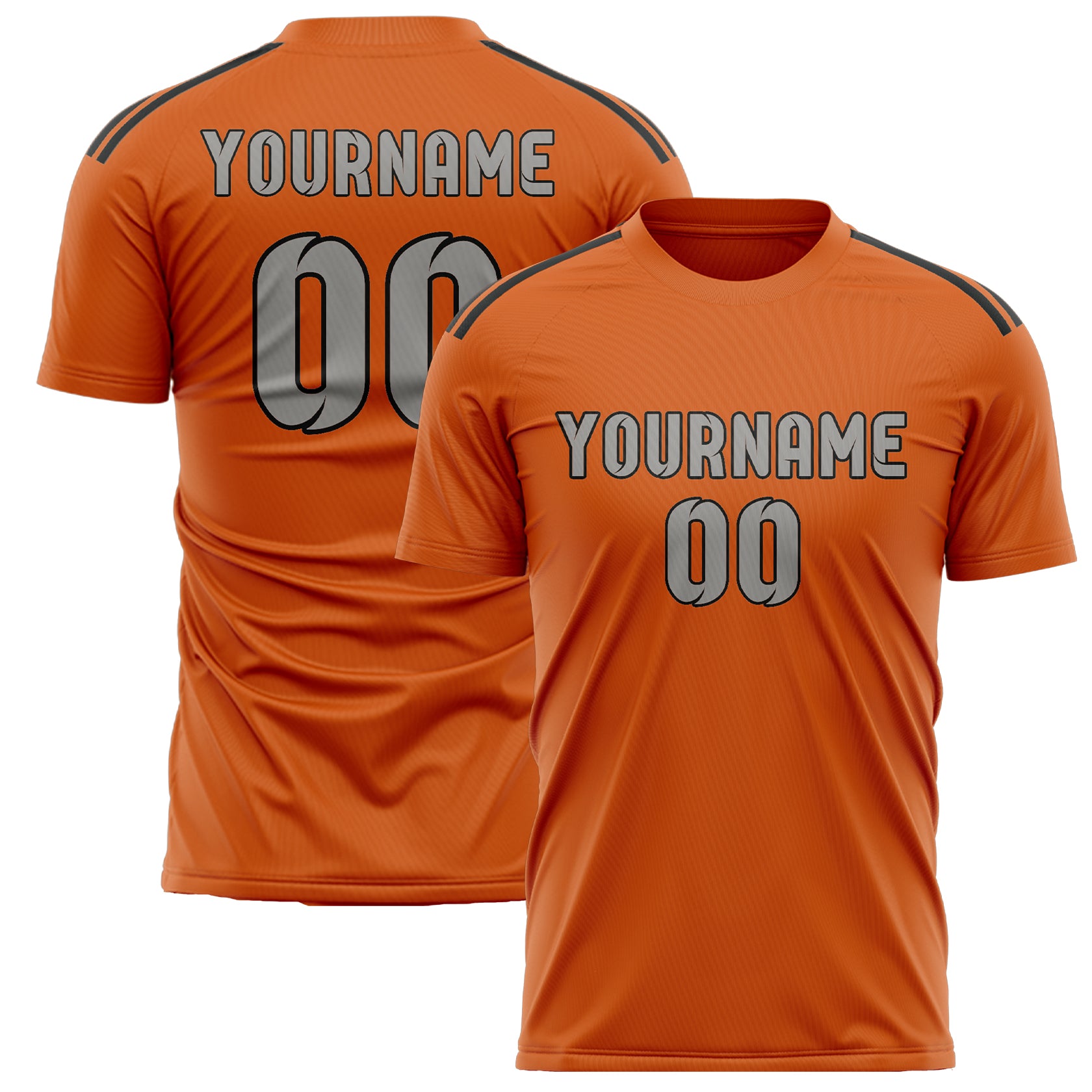 Custom Orange Gray Soccer Jersey