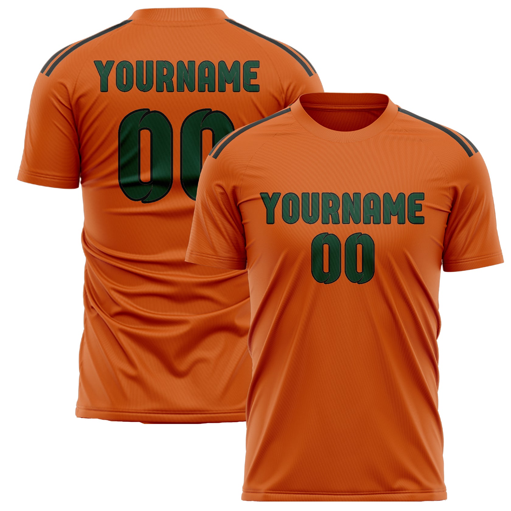 Custom Orange Green Soccer Jersey