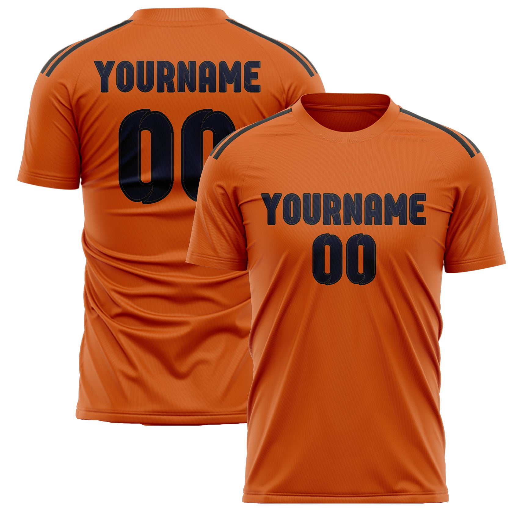 Custom Orange Navy Soccer Jersey