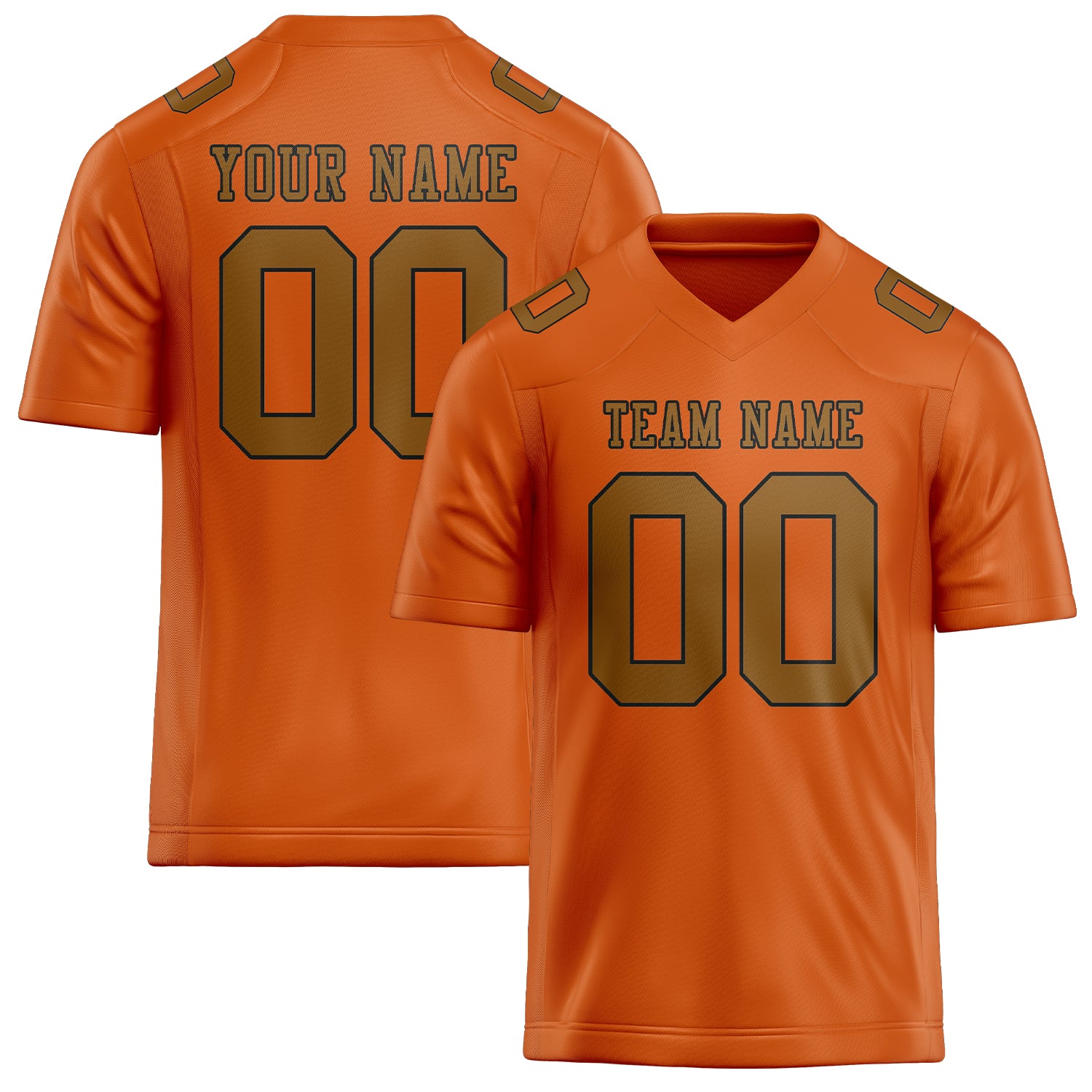 Custom Orange Khaki Football Jersey