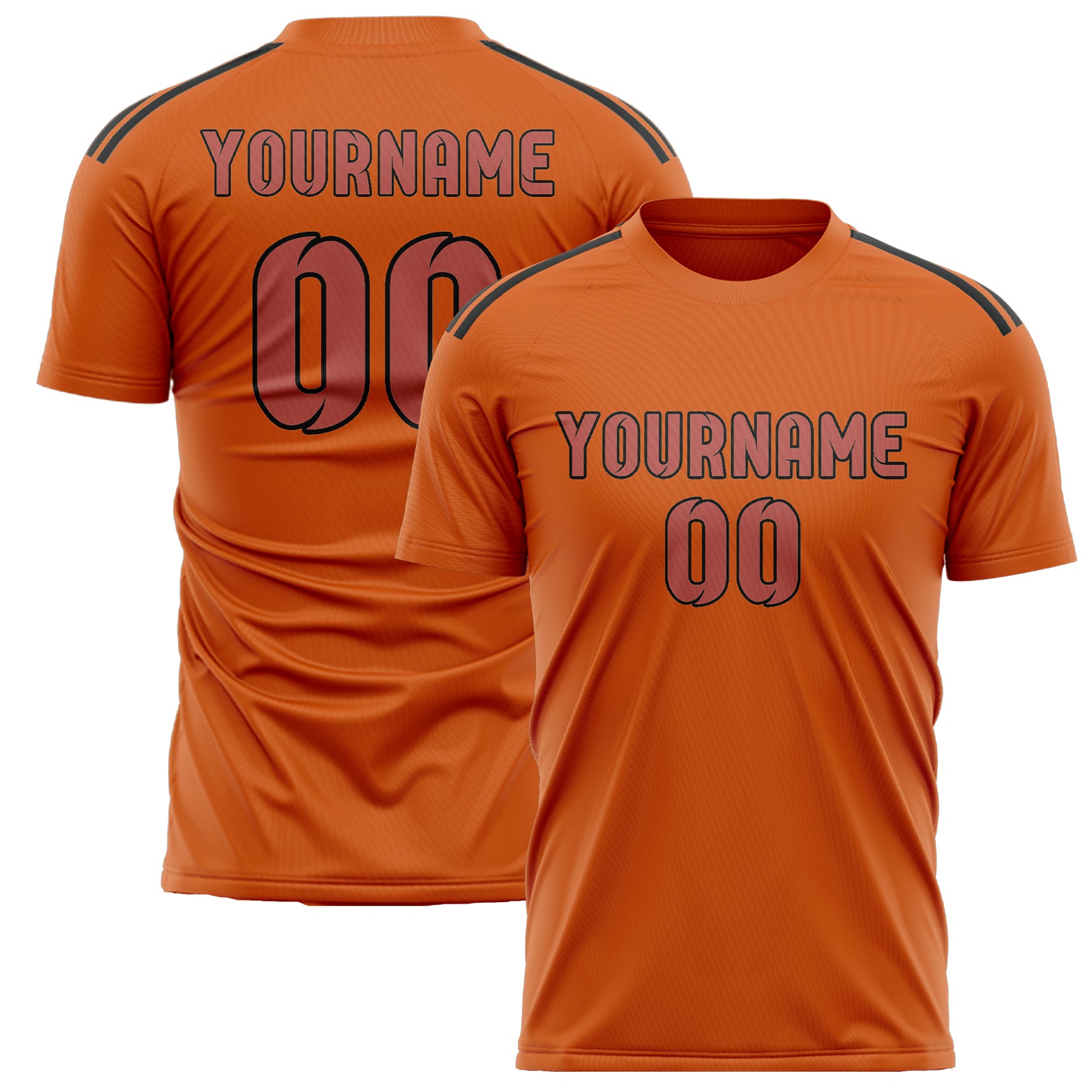 Custom Orange Copper Rose Soccer Jersey