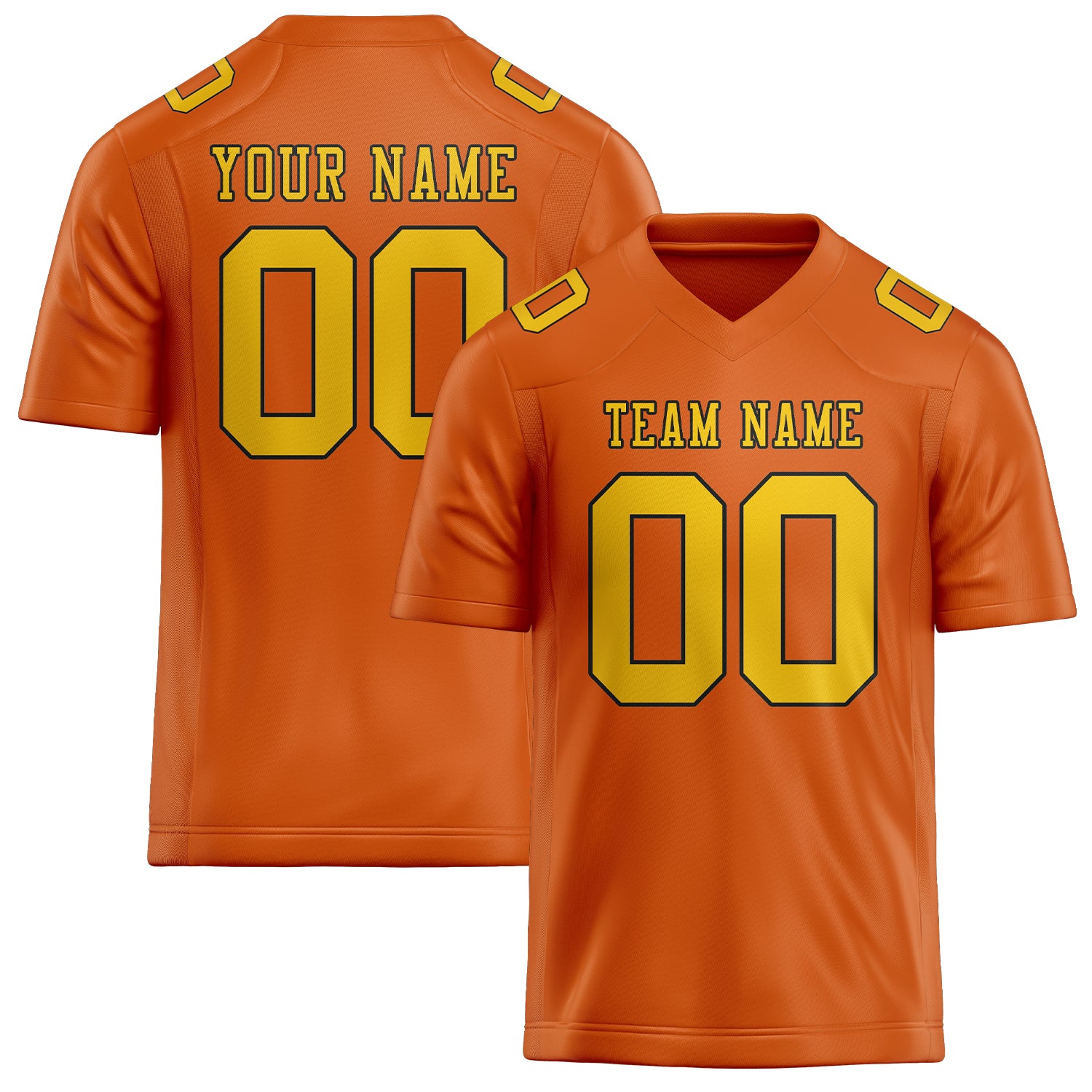 Custom Orange Gold Football Jersey