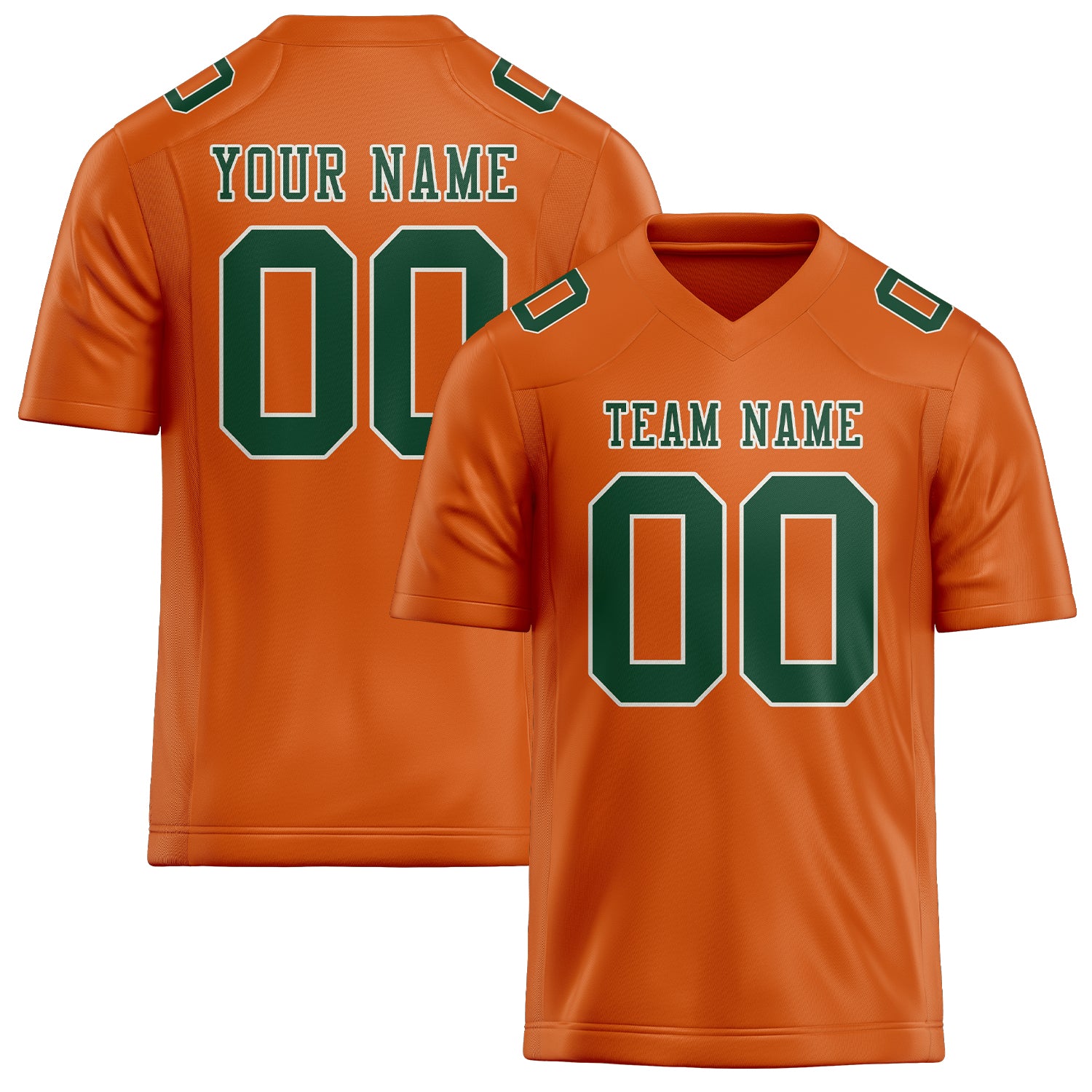 Custom Orange Green Football Jersey