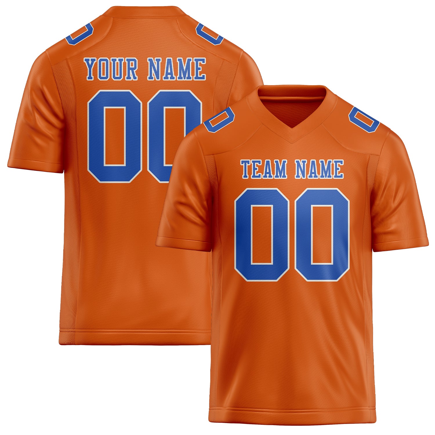 Custom Orange Sky Blue Football Jersey