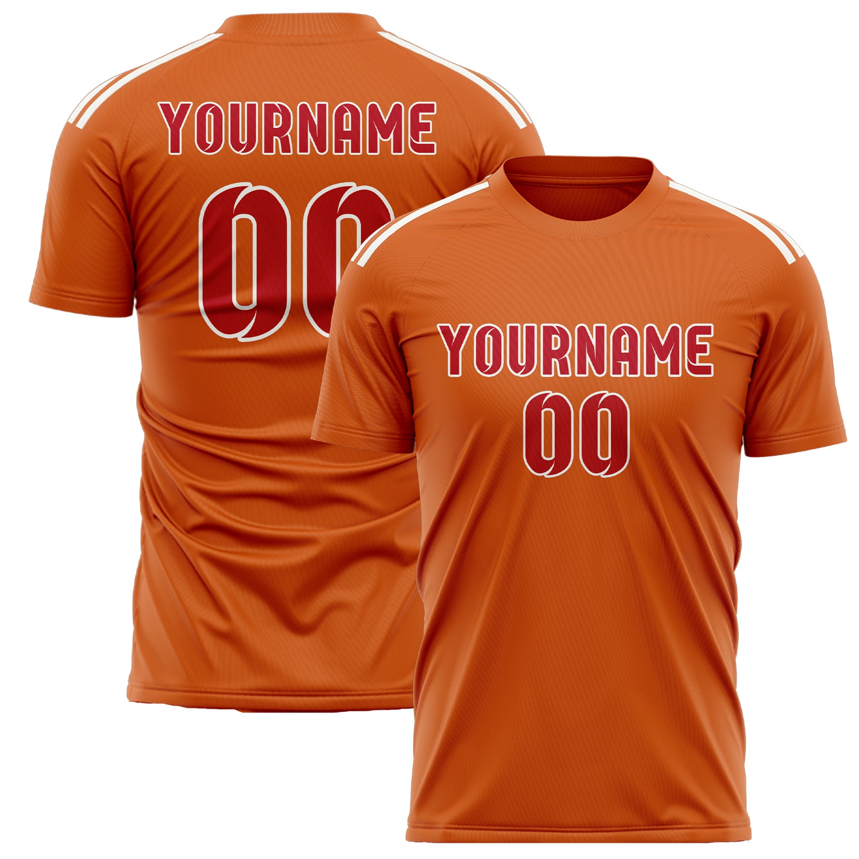 Custom Orange Red Soccer Jersey