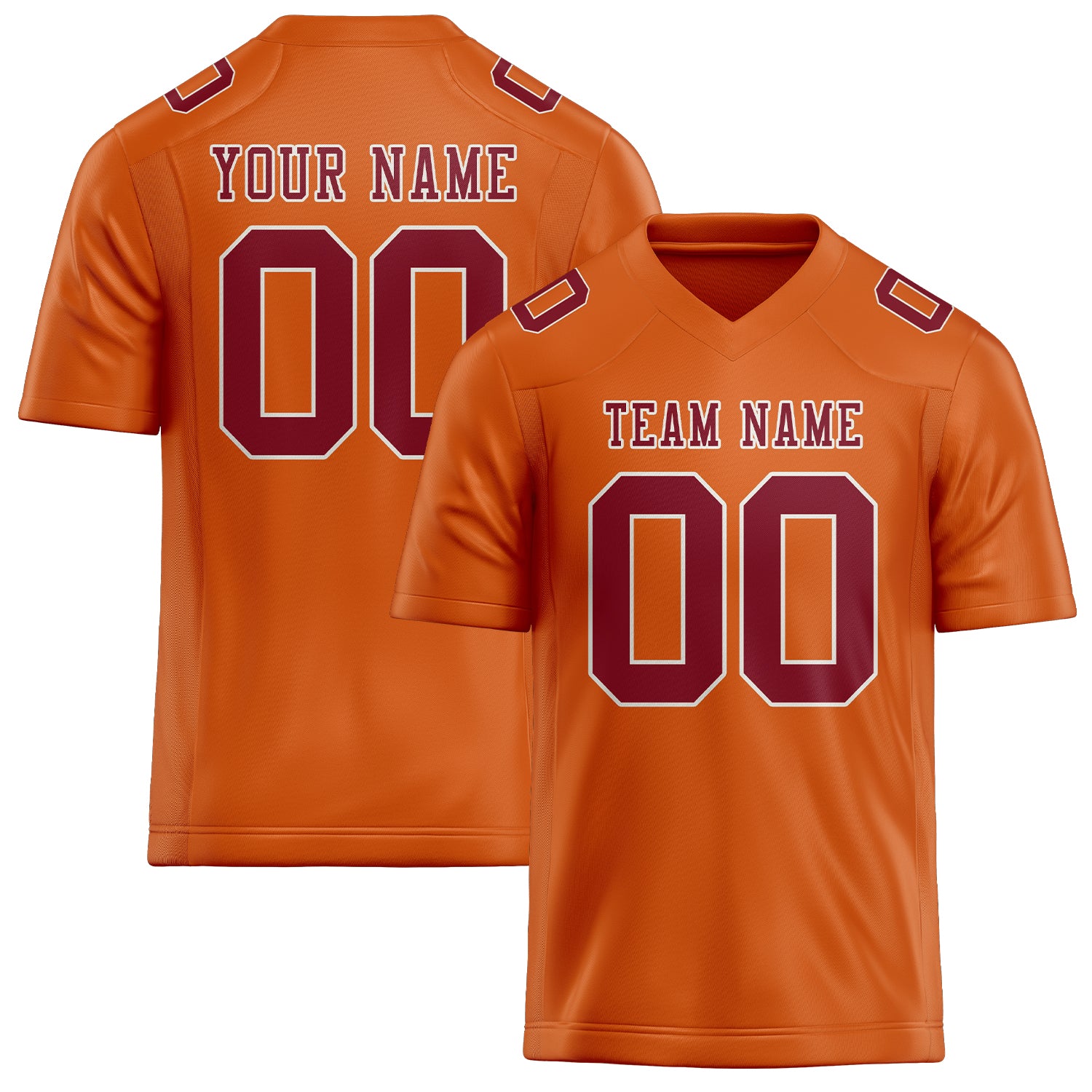 Custom Orange Crimson Red Football Jersey