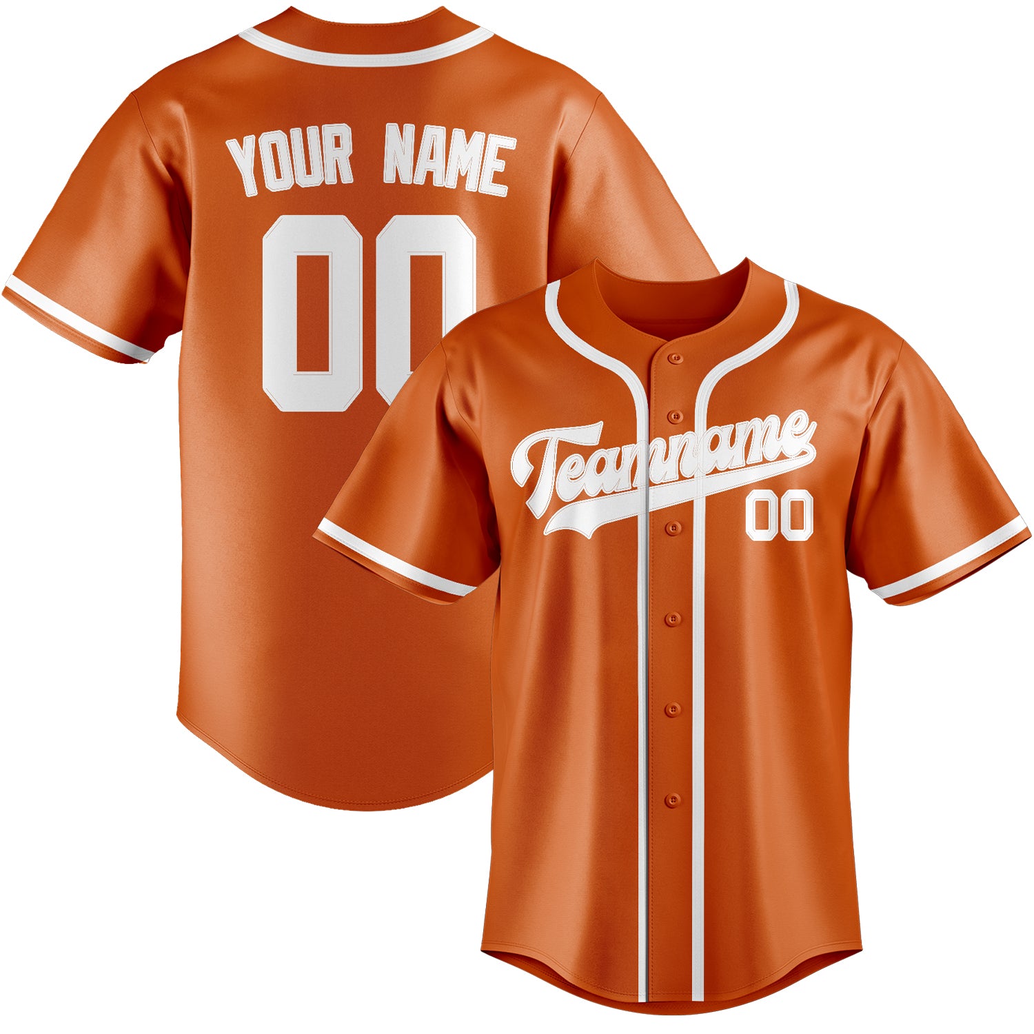 Custom Orange White Baseball Jersey
