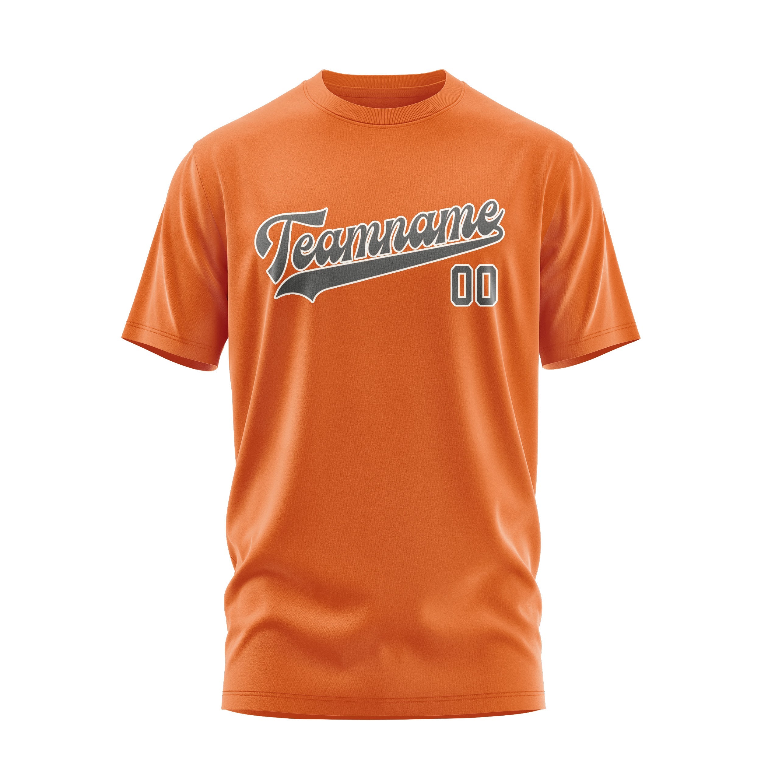 Custom Orange Dark Grey T-Shirt