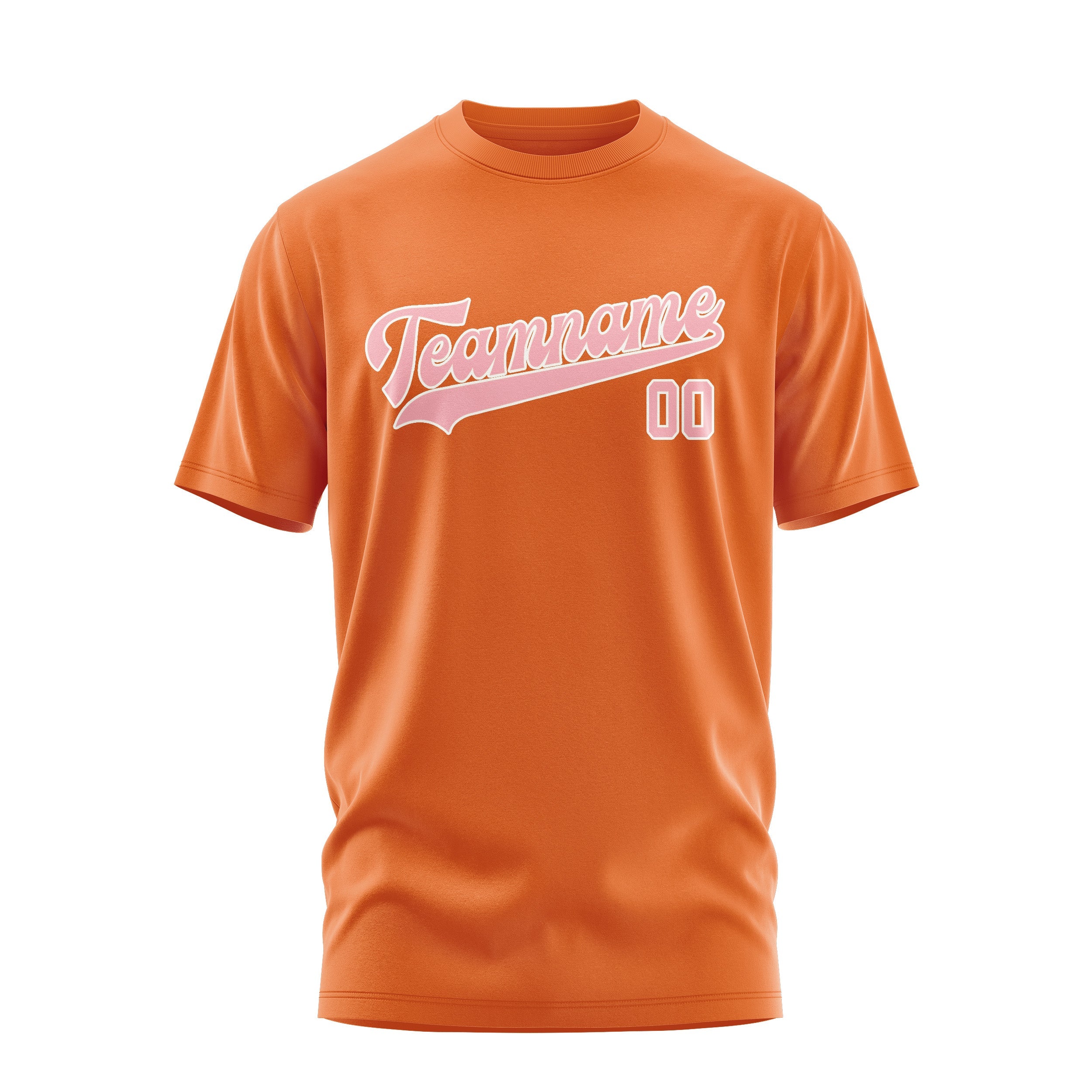 Custom Orange Light Pink T-Shirt