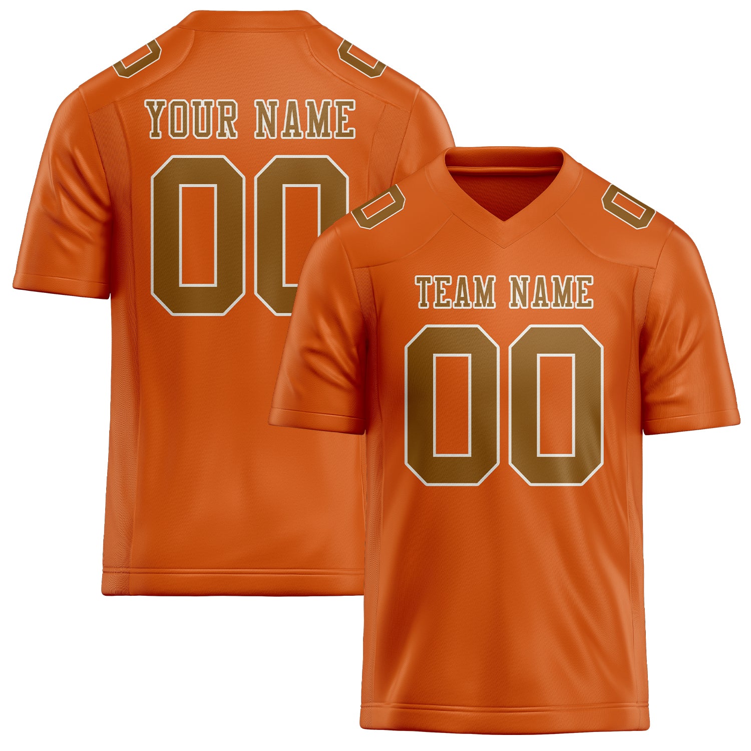 Custom Orange Khaki Football Jersey