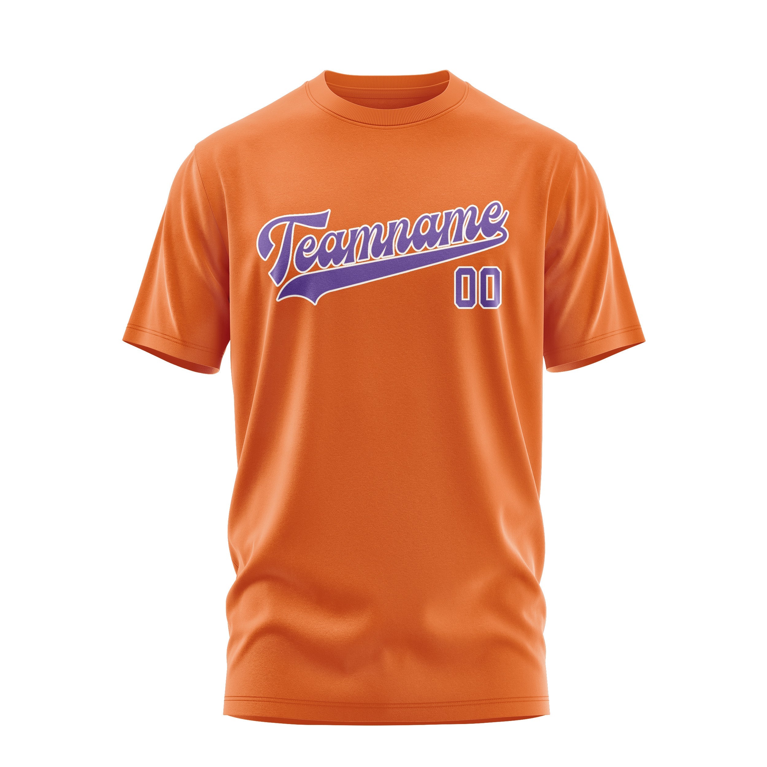 Custom Orange Light Purple T-Shirt