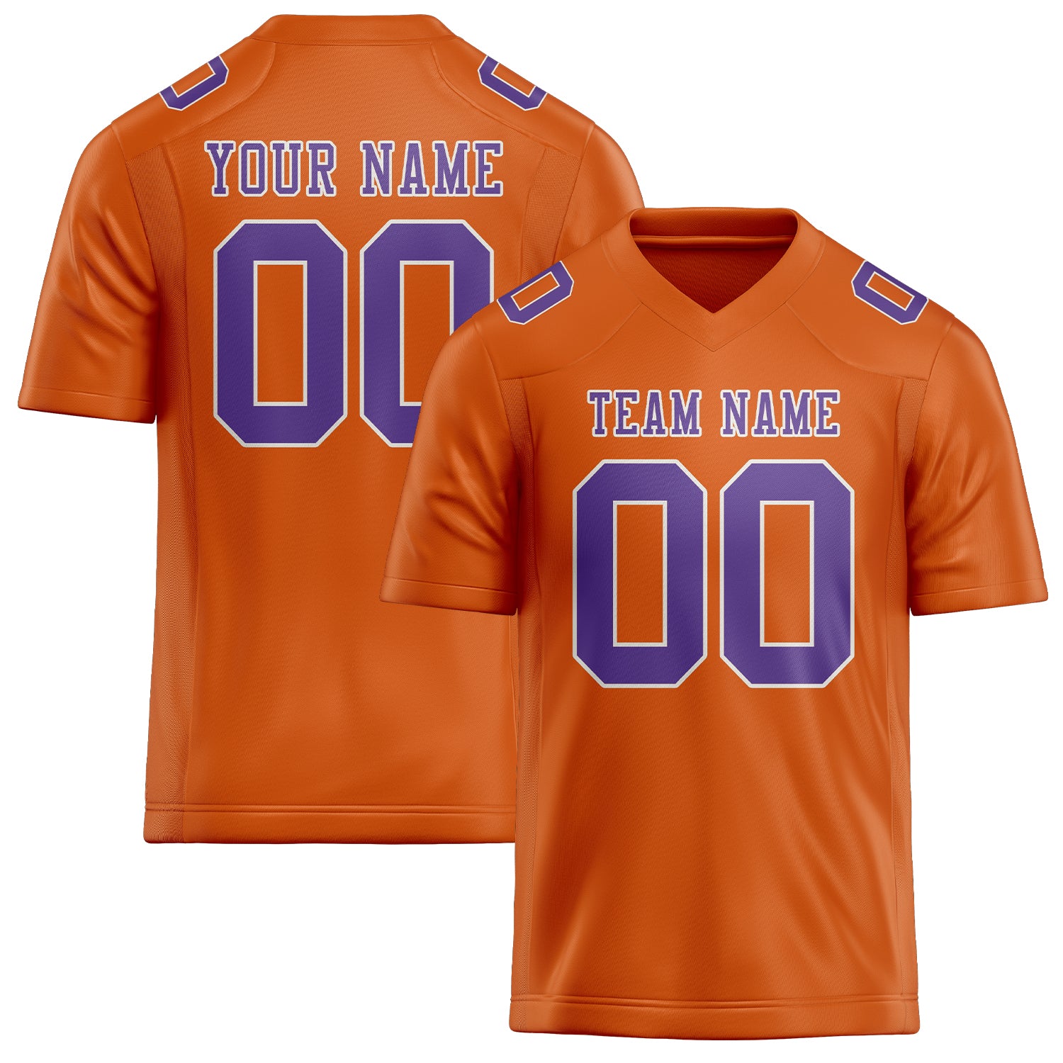 Custom Orange Light Purple Football Jersey
