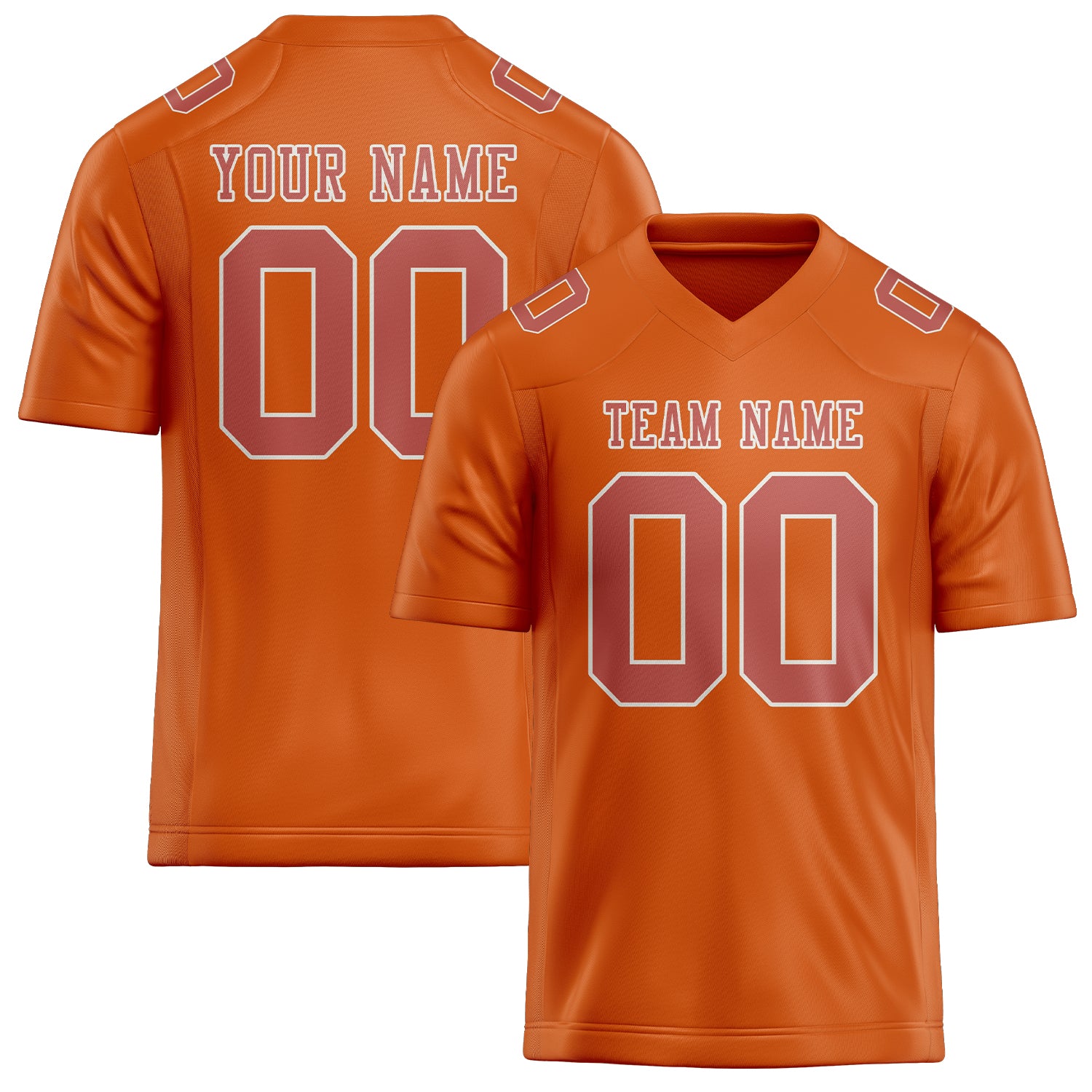 Custom Orange Copper Rose Football Jersey