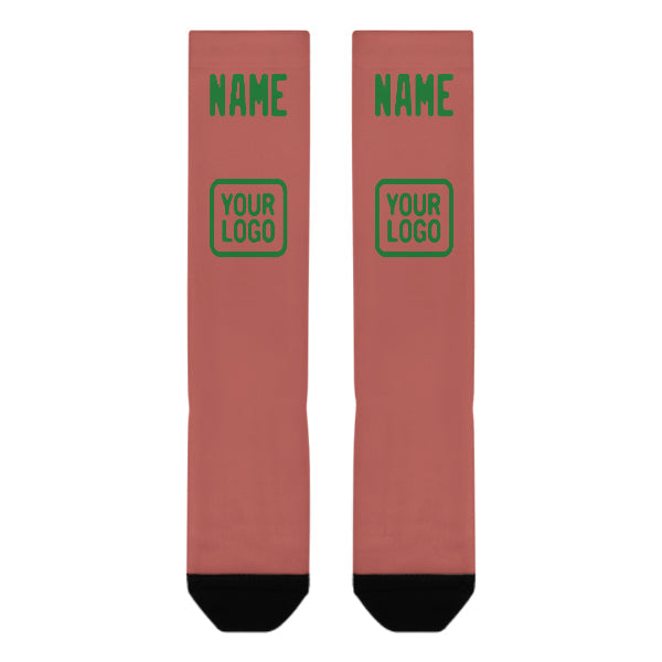 Custom Copper Rose Emerald Green Knee-High Sock