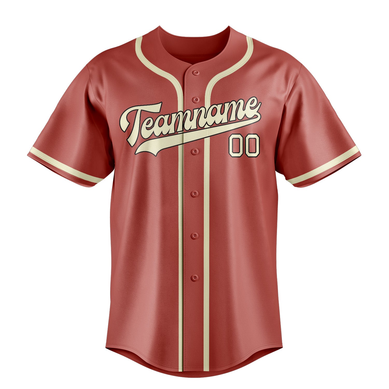 Custom Copper Rose Cream Baseball Jersey