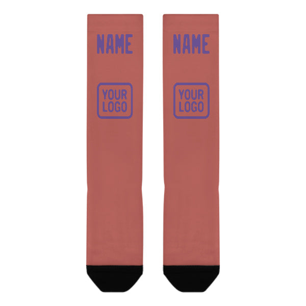 Custom Copper Rose Light Purple Knee-High Sock