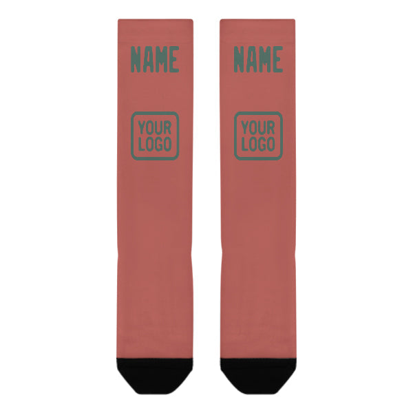 Custom Copper Rose Blue Green Knee-High Sock