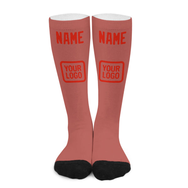Custom Copper Rose Orange Red Knee-High Sock