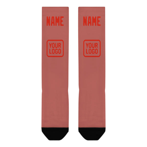 Custom Copper Rose Orange Red Knee-High Sock