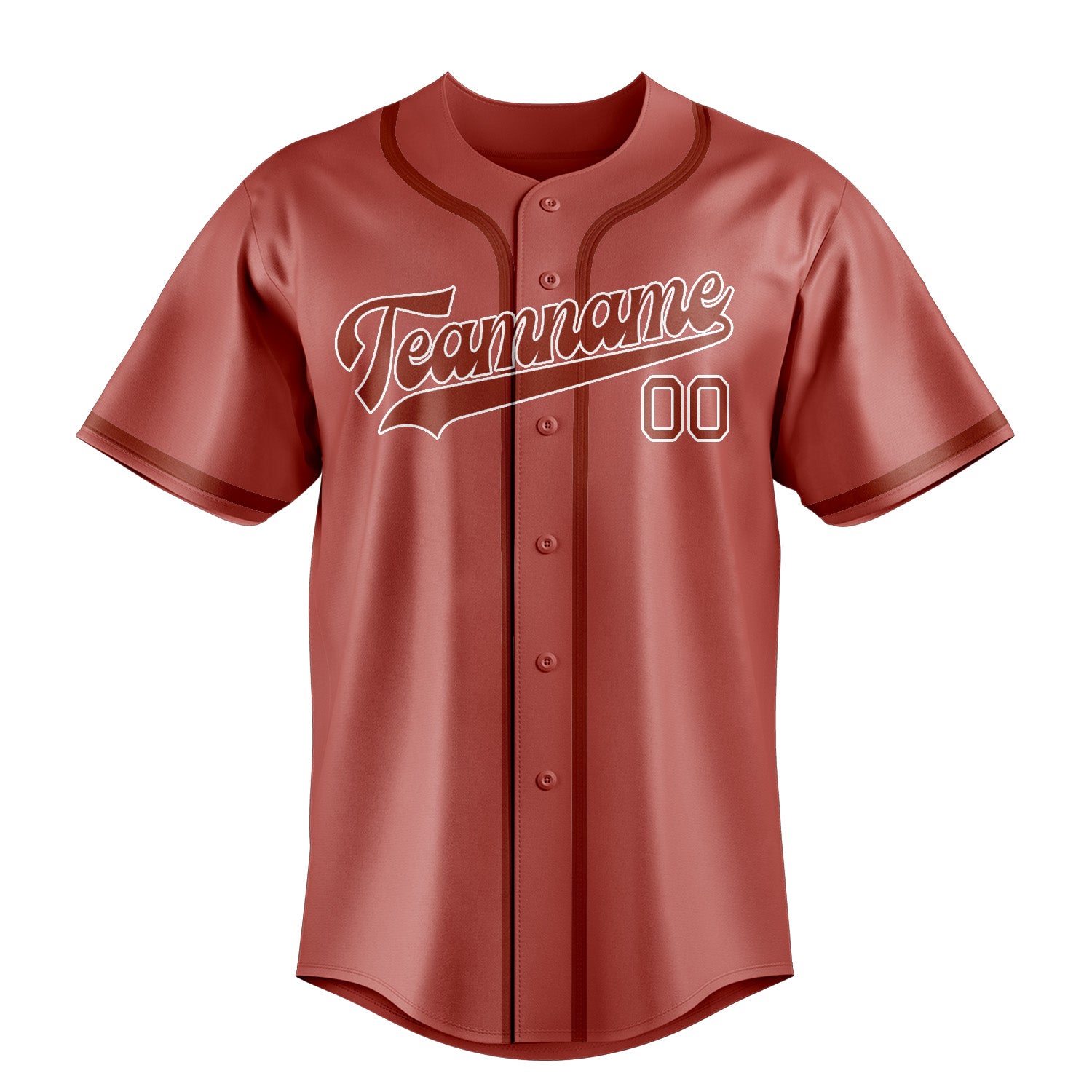 Custom Copper Rose Coral Red Baseball Jersey