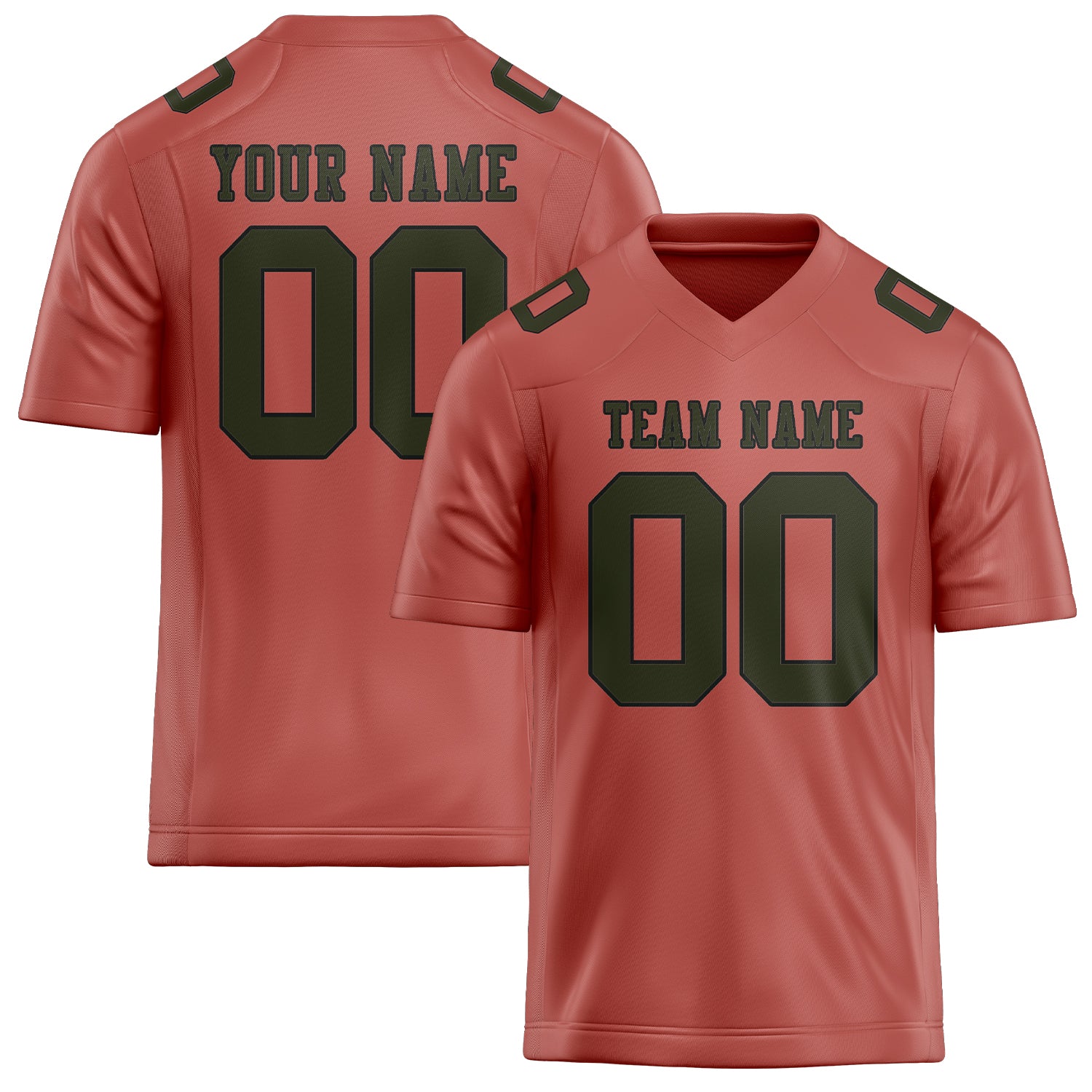 Custom Copper Rose Olive Football Jersey