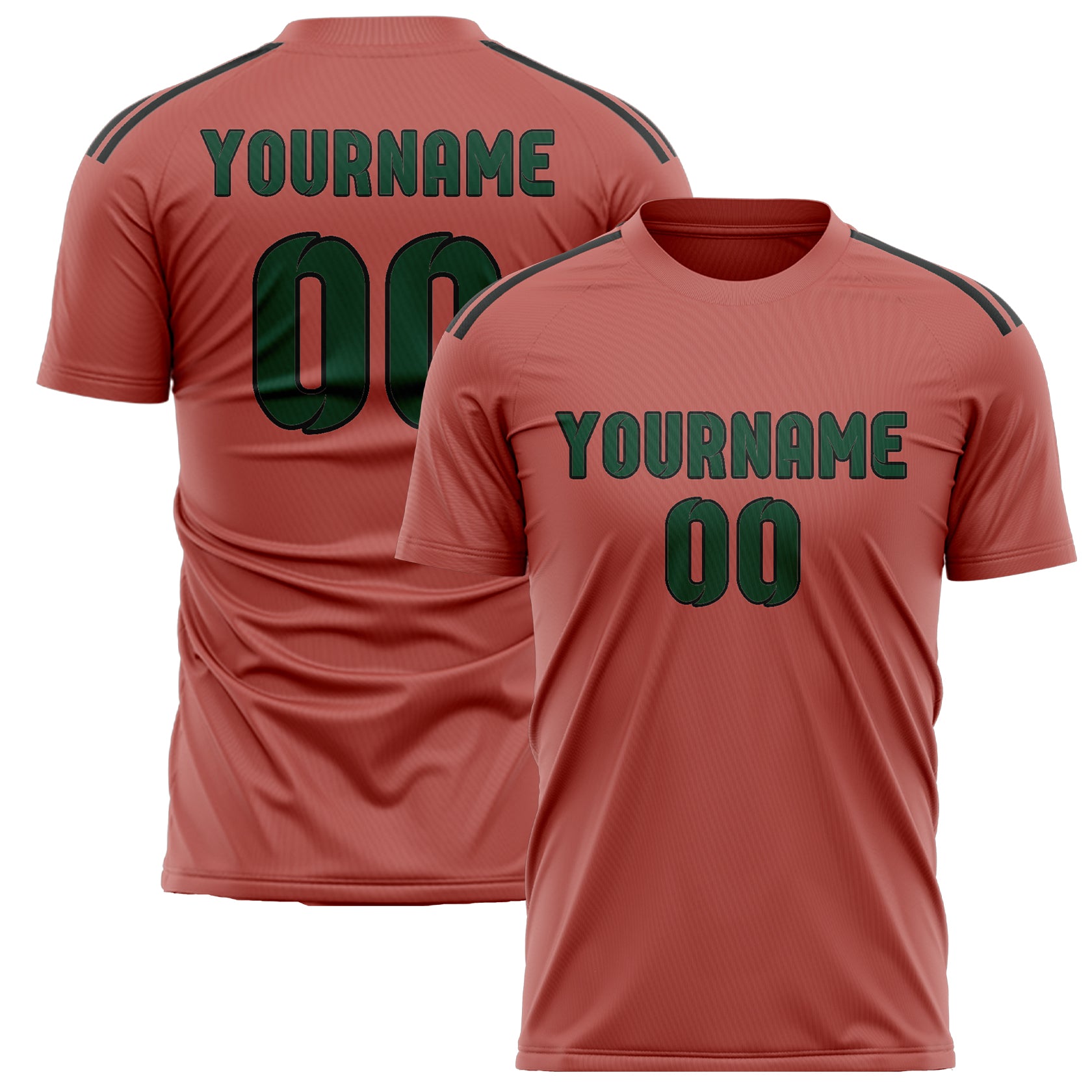 Custom Copper Rose Green Soccer Jersey