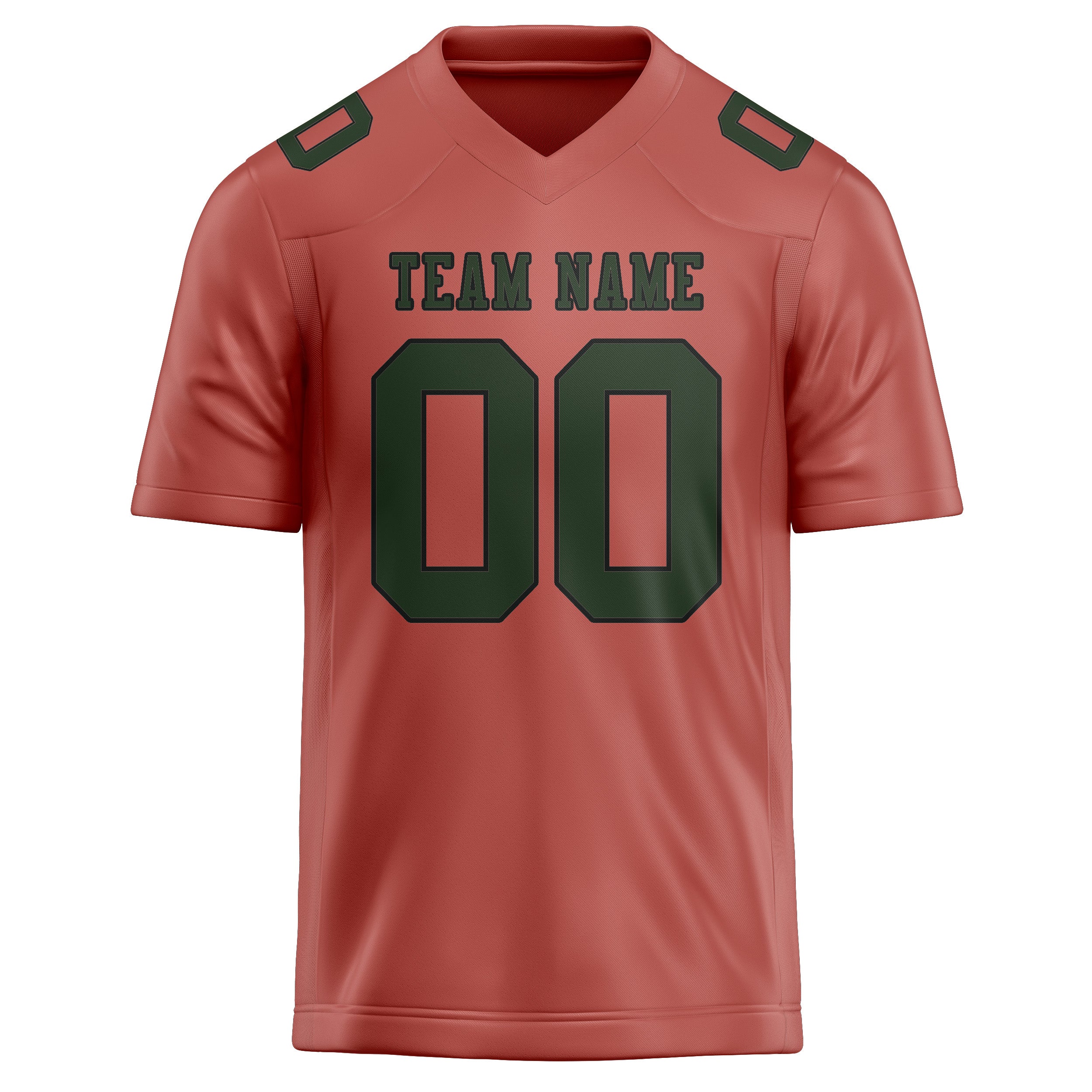 Custom Copper Rose Dark Green Football Jersey