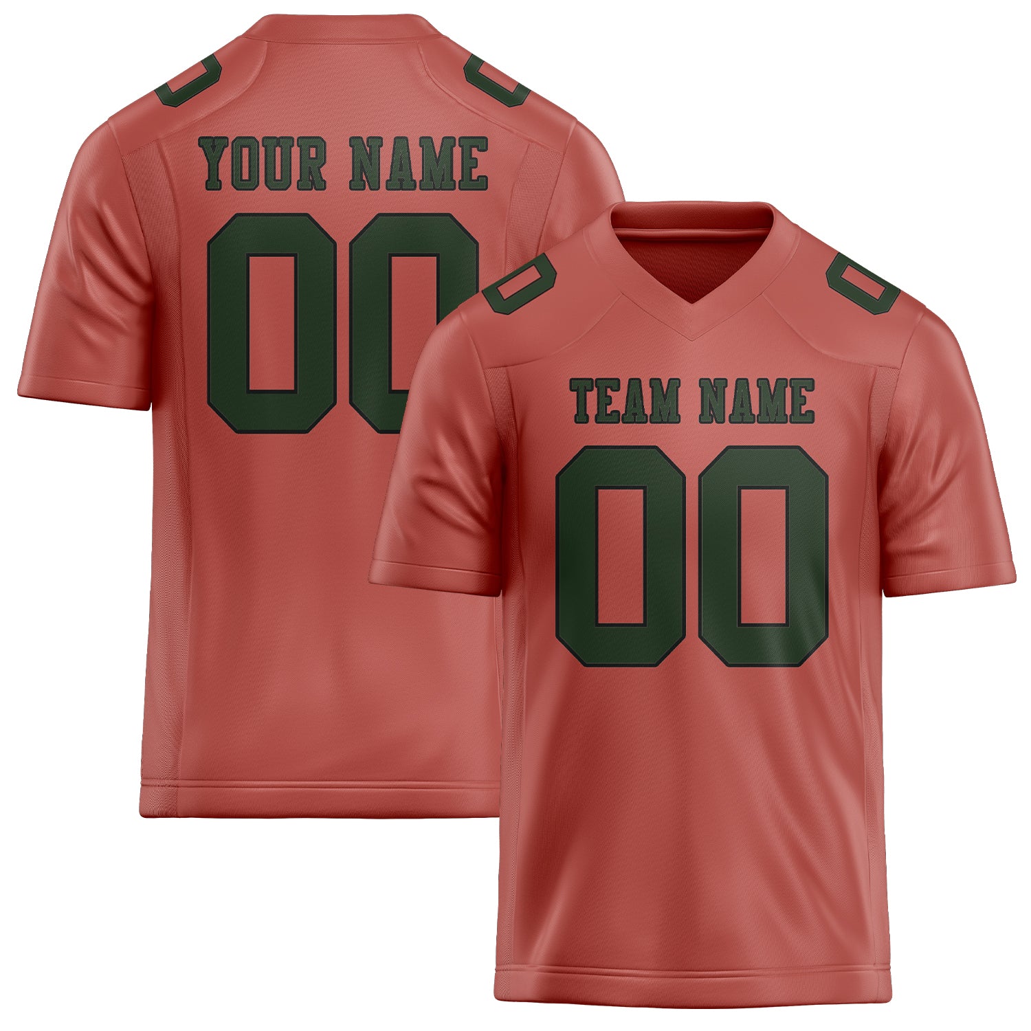 Custom Copper Rose Dark Green Football Jersey