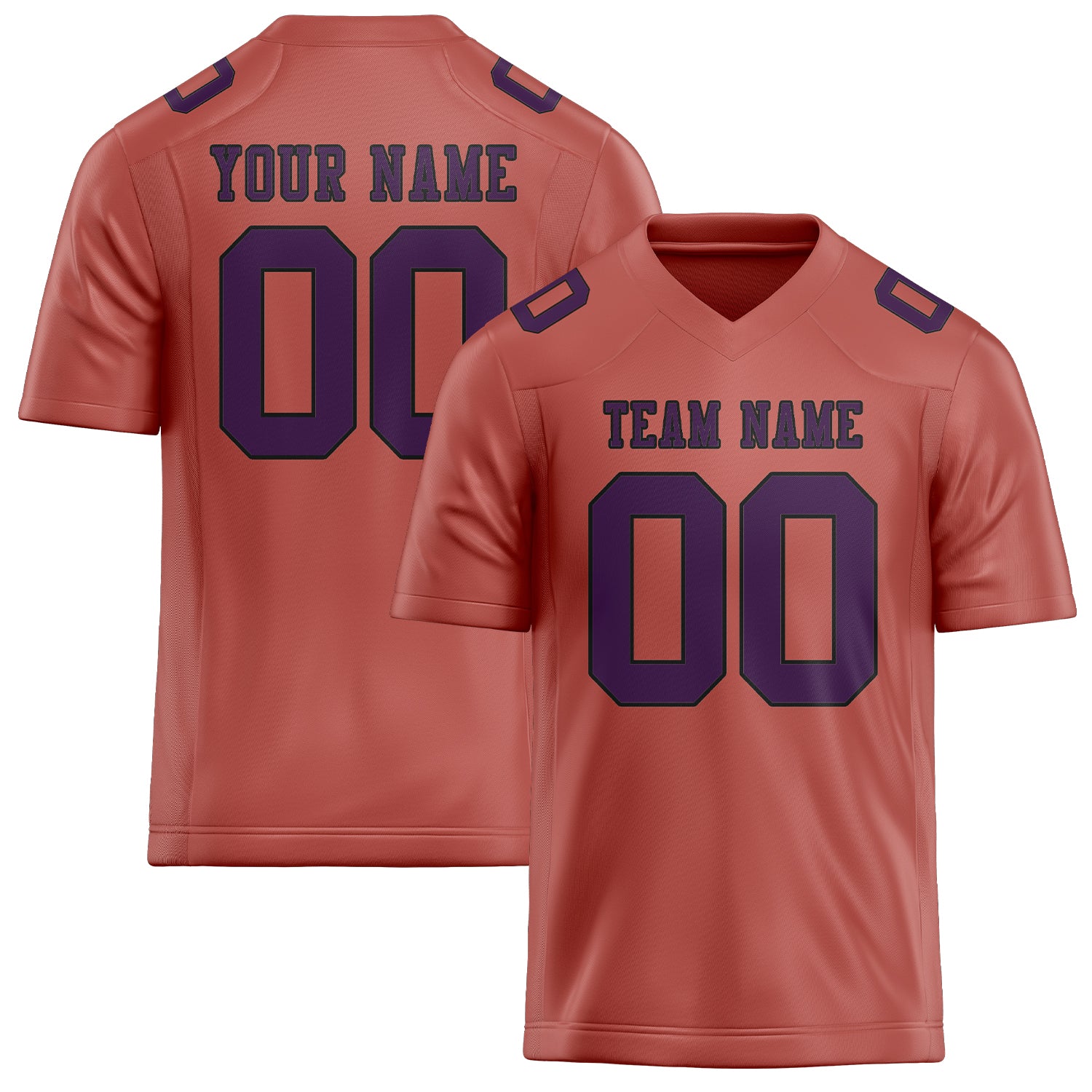 Custom Copper Rose Purple Football Jersey