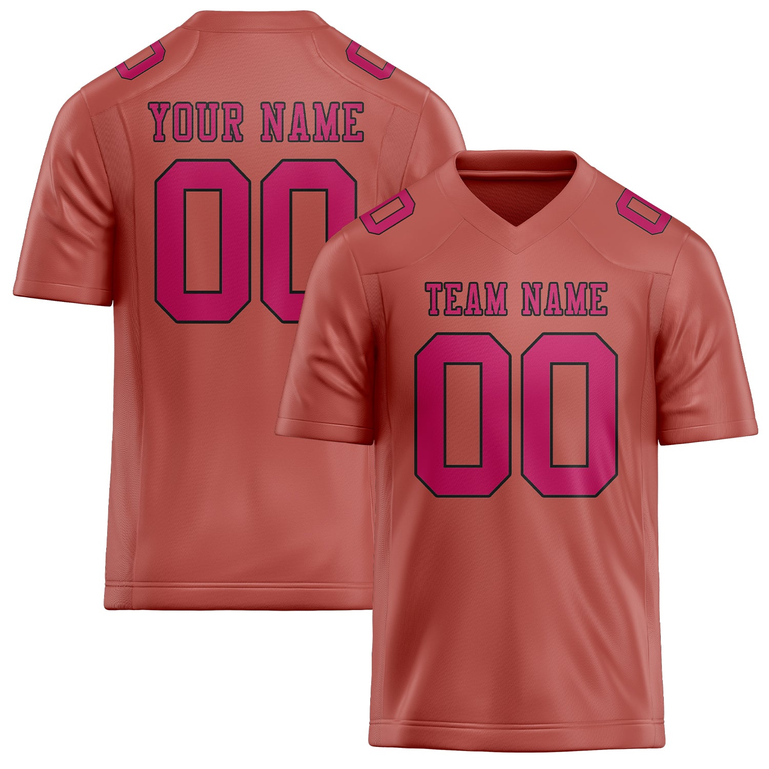 Custom Copper Rose Pink Football Jersey