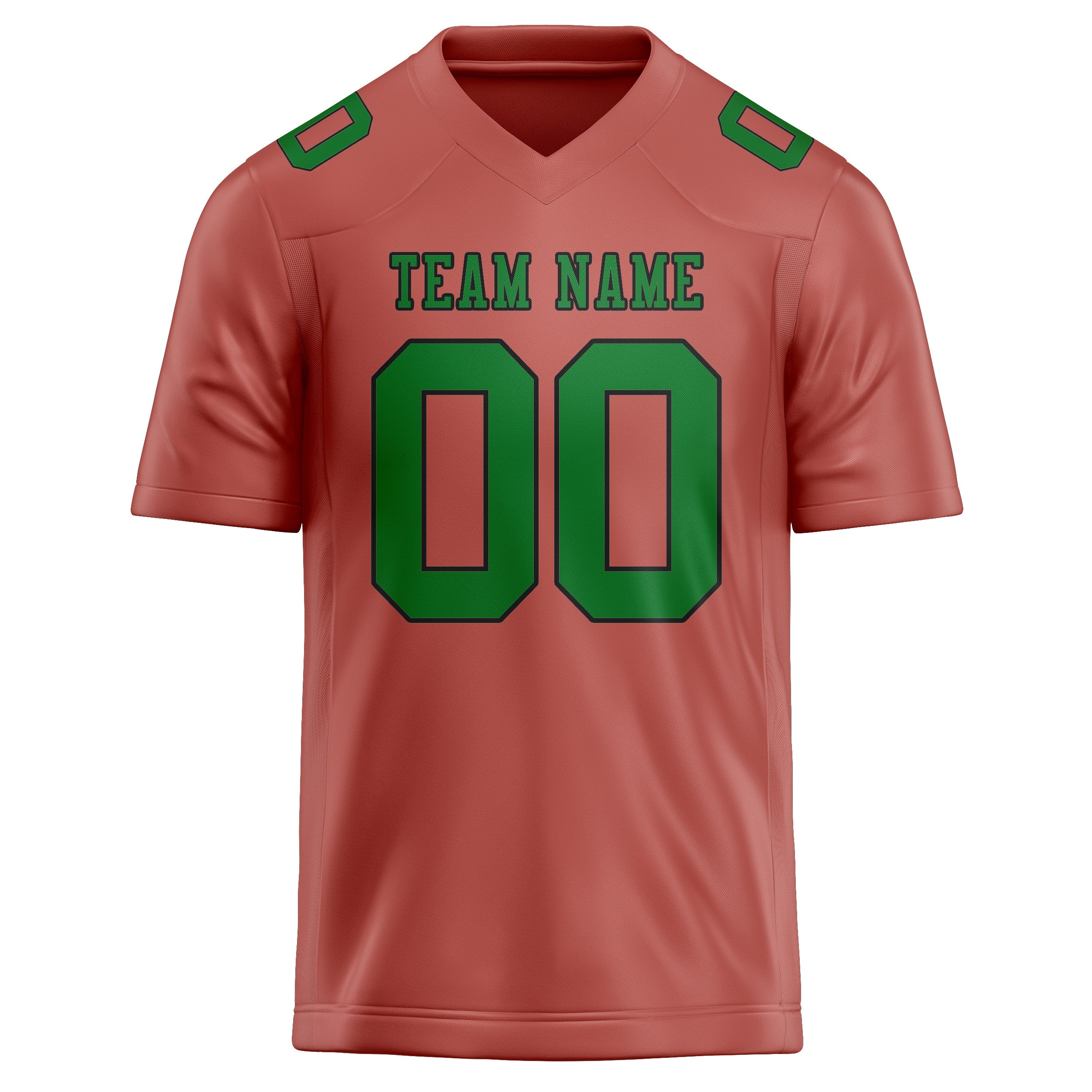 Custom Copper Rose Emerald Green Football Jersey