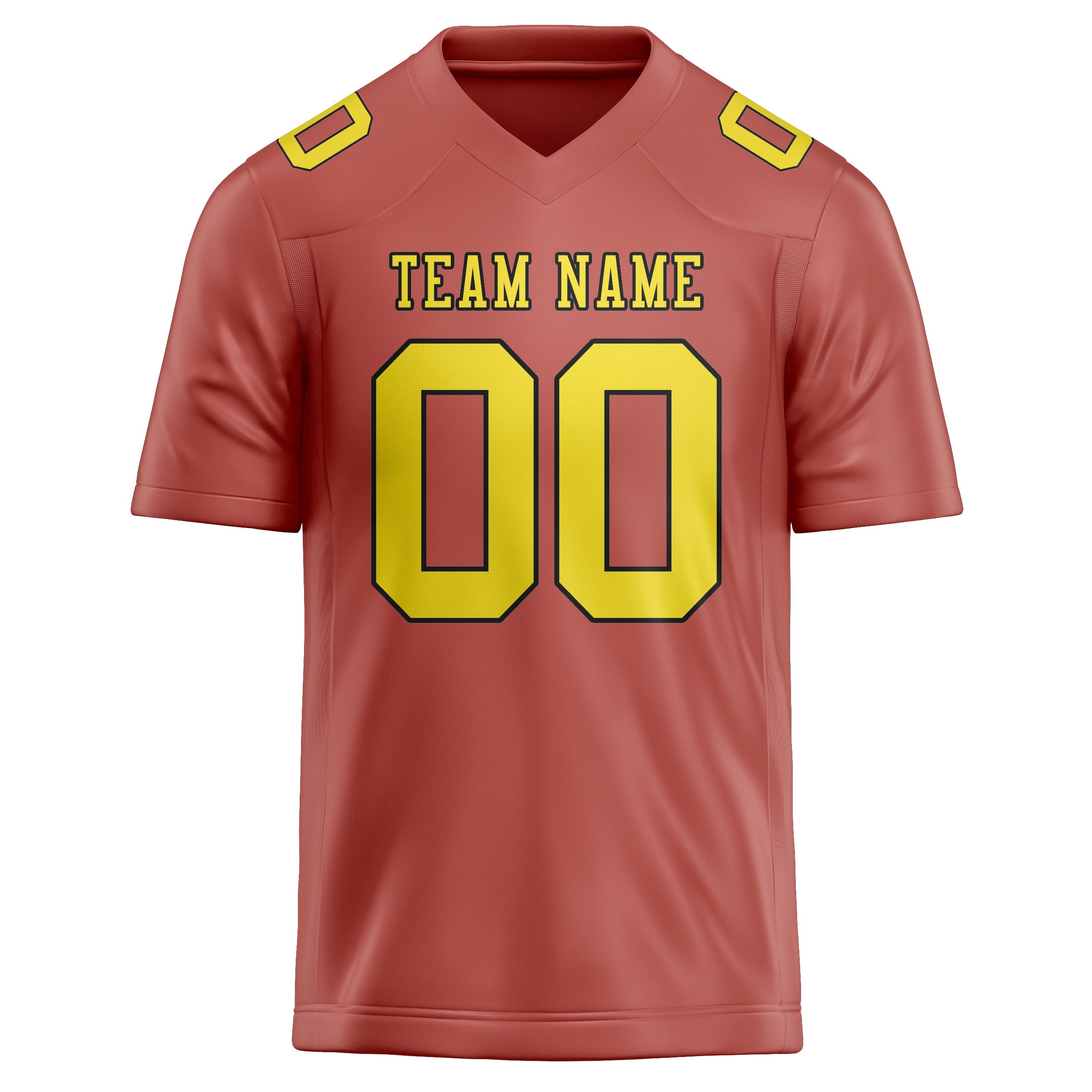 Custom Copper Rose Light Yellow Football Jersey