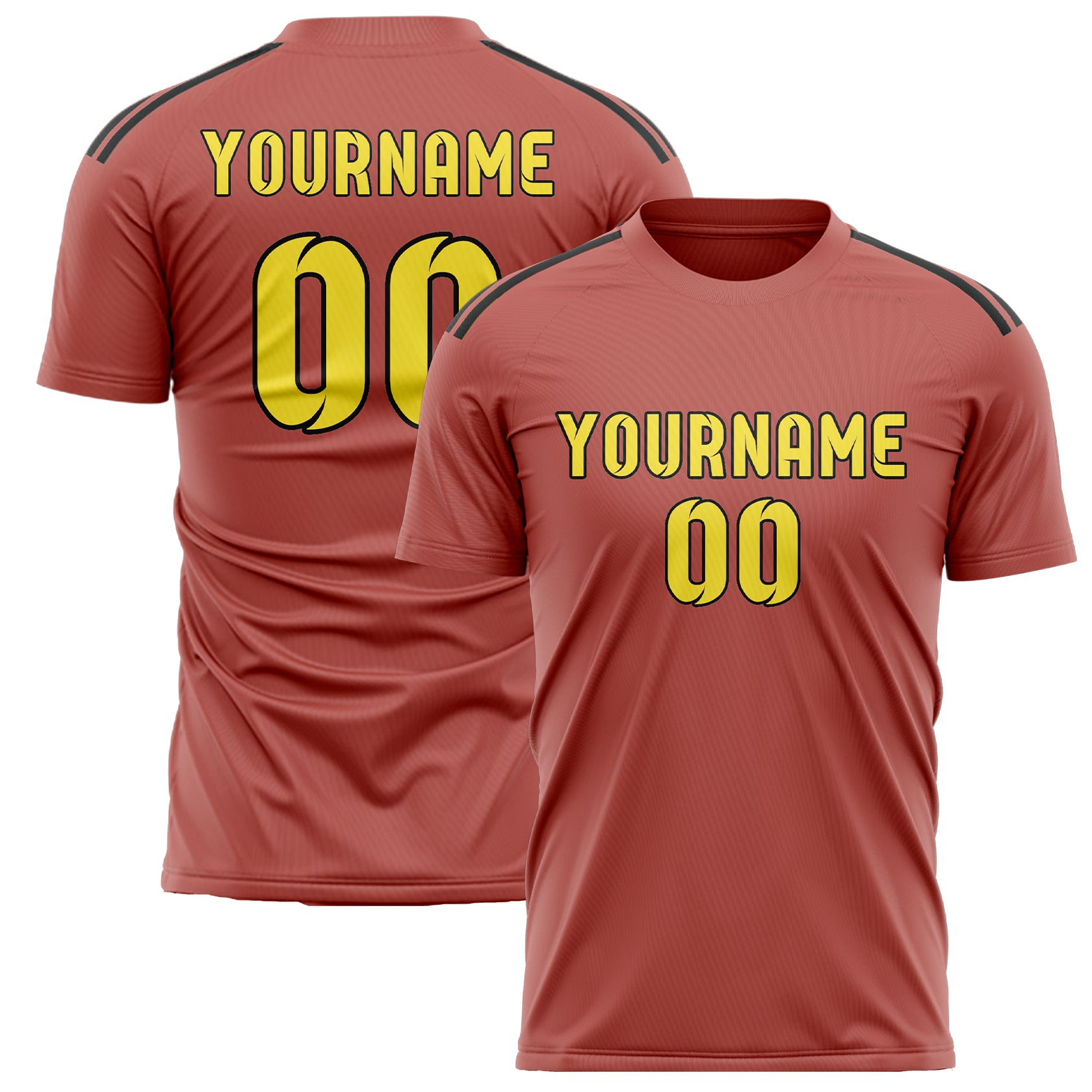 Custom Copper Rose Light Yellow Soccer Jersey