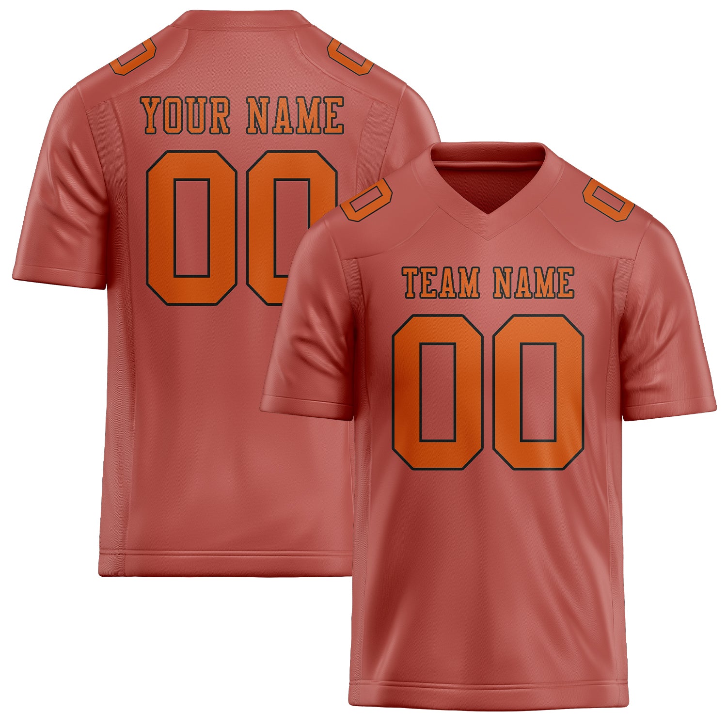Custom Copper Rose Orange Football Jersey