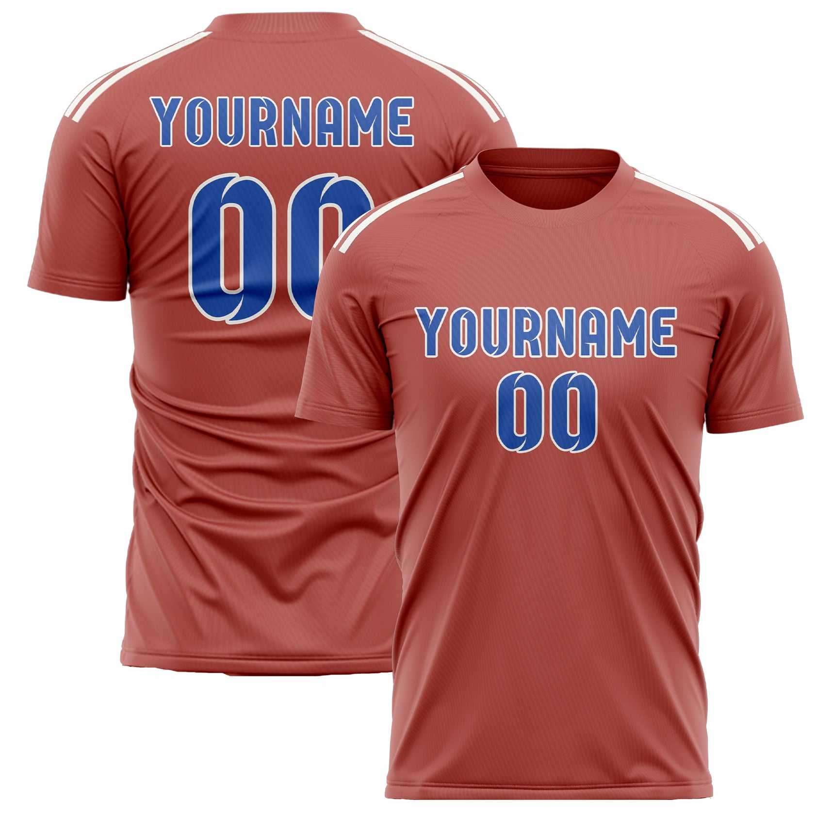 Custom Copper Rose Sky Blue Soccer Jersey