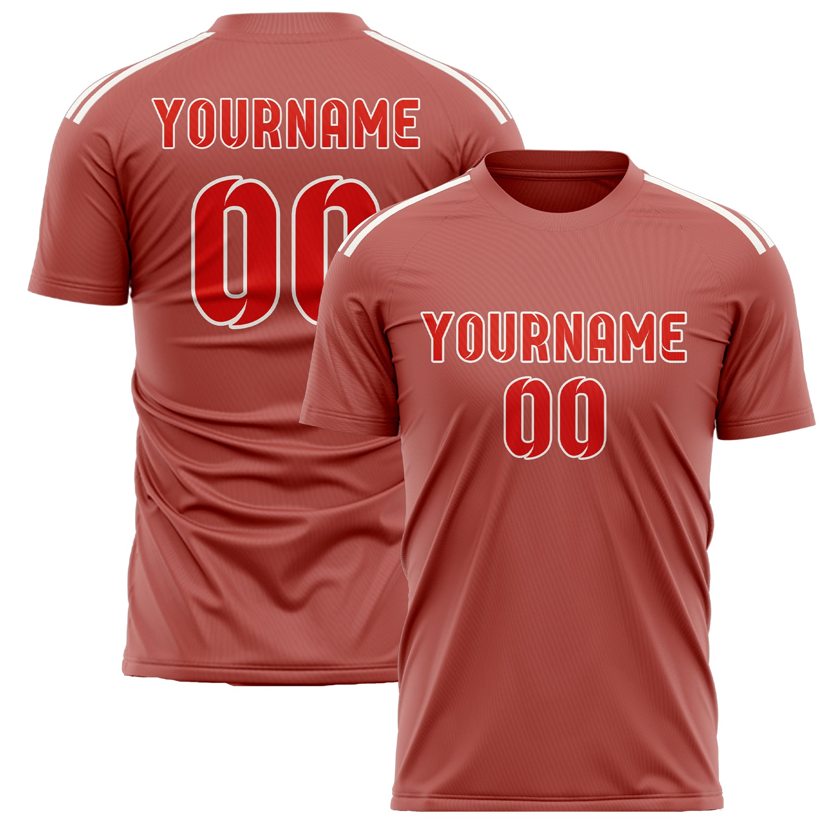 Custom Copper Rose Orange Red Soccer Jersey