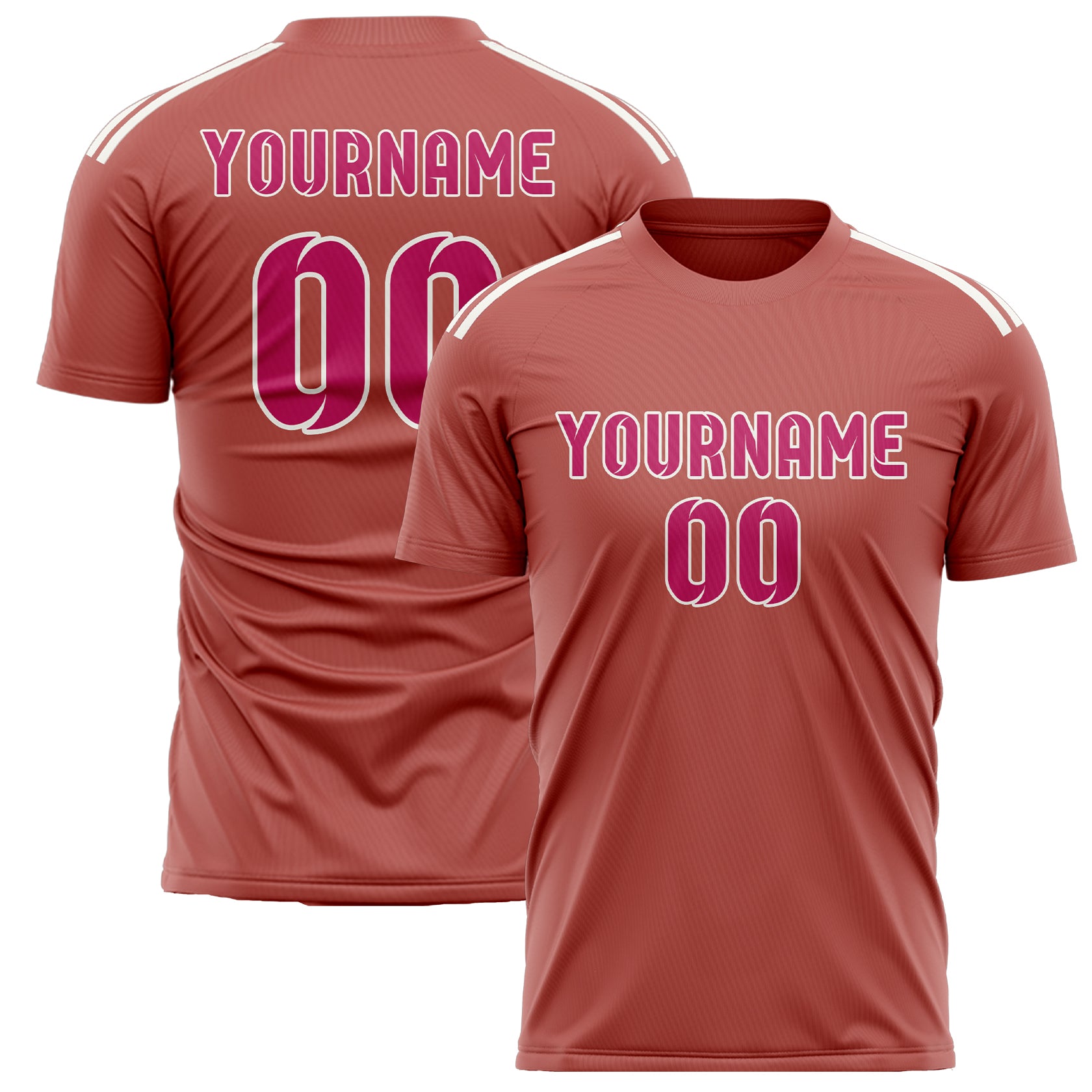 Custom Copper Rose Pink Soccer Jersey