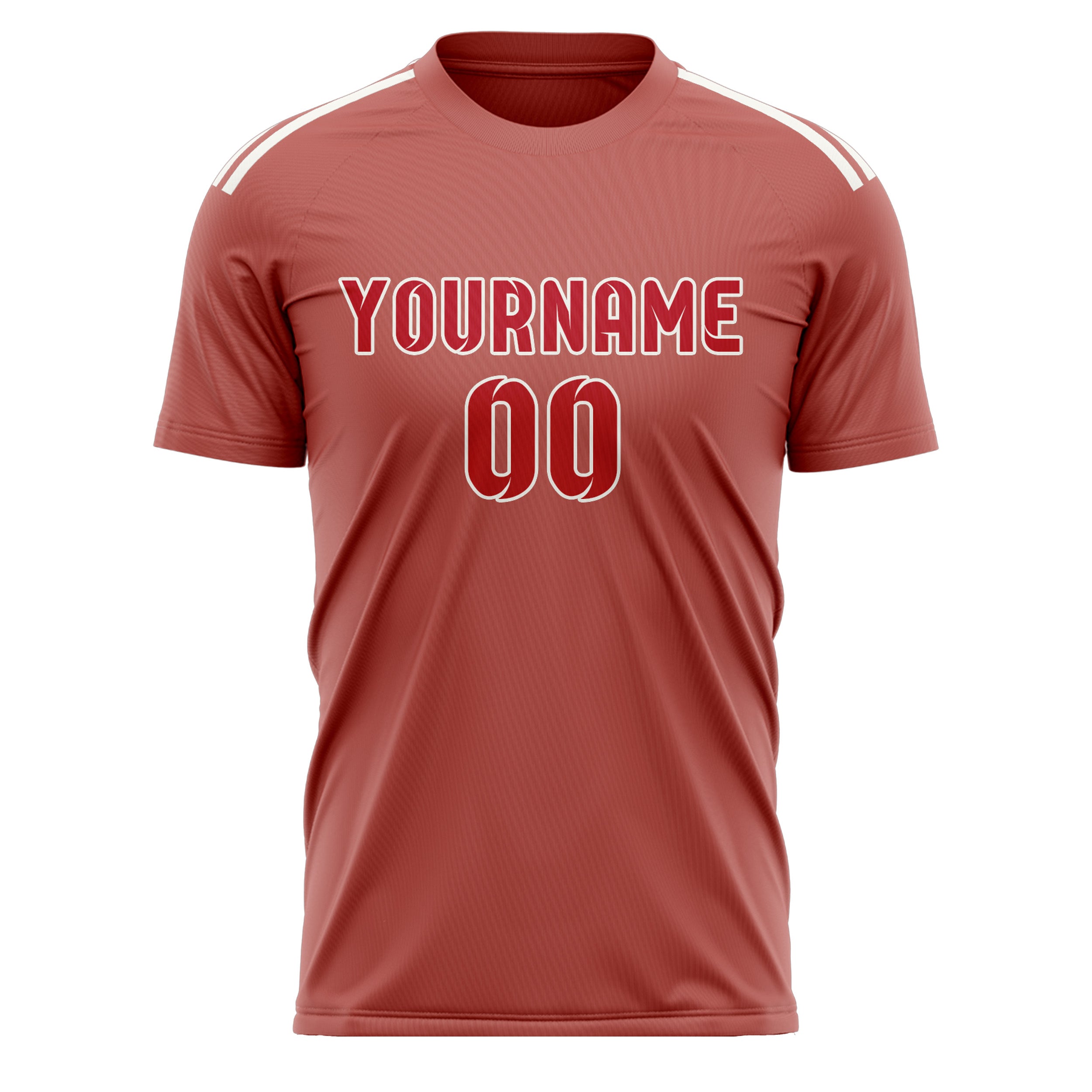 Custom Copper Rose Red Soccer Jersey
