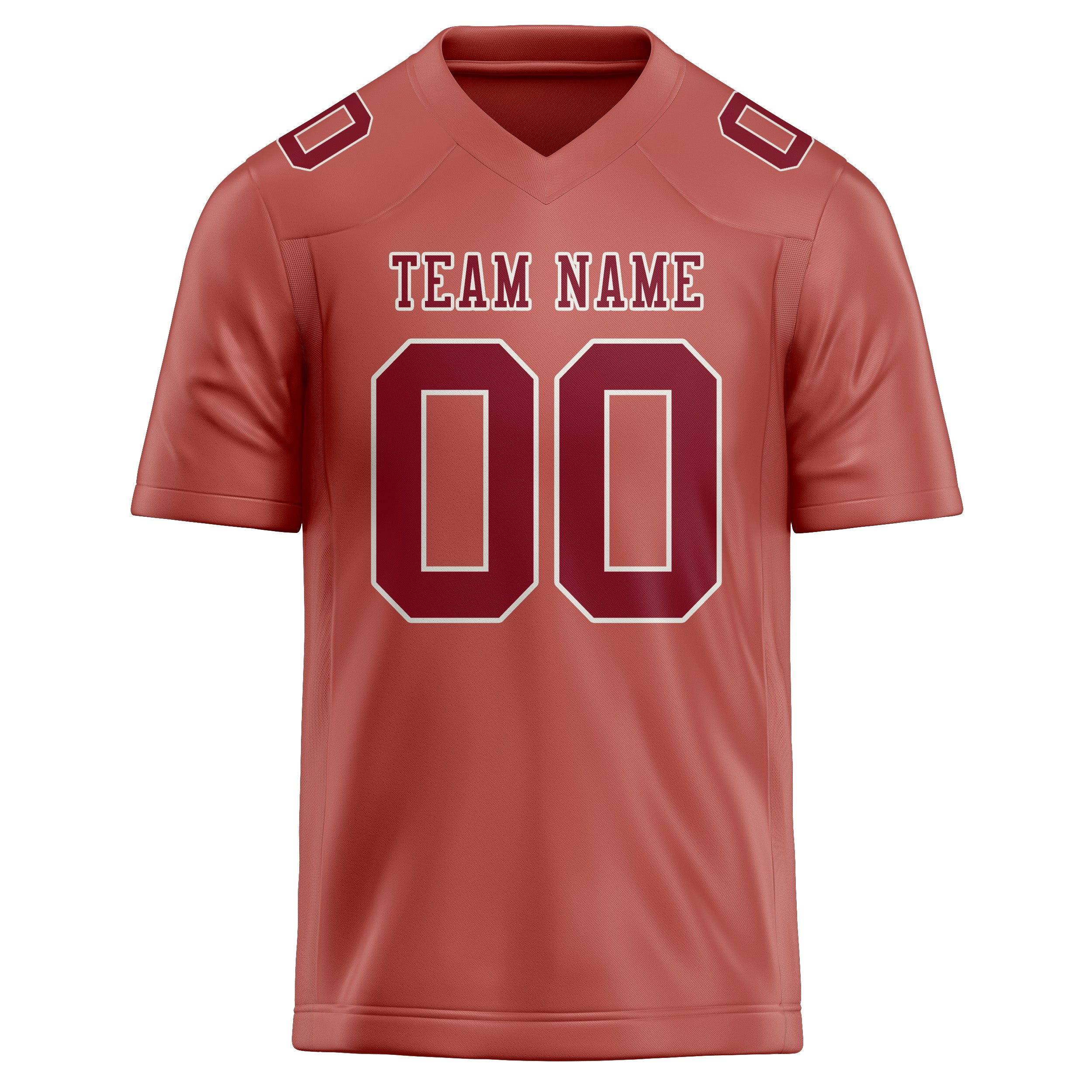 Custom Copper Rose Crimson Red Football Jersey