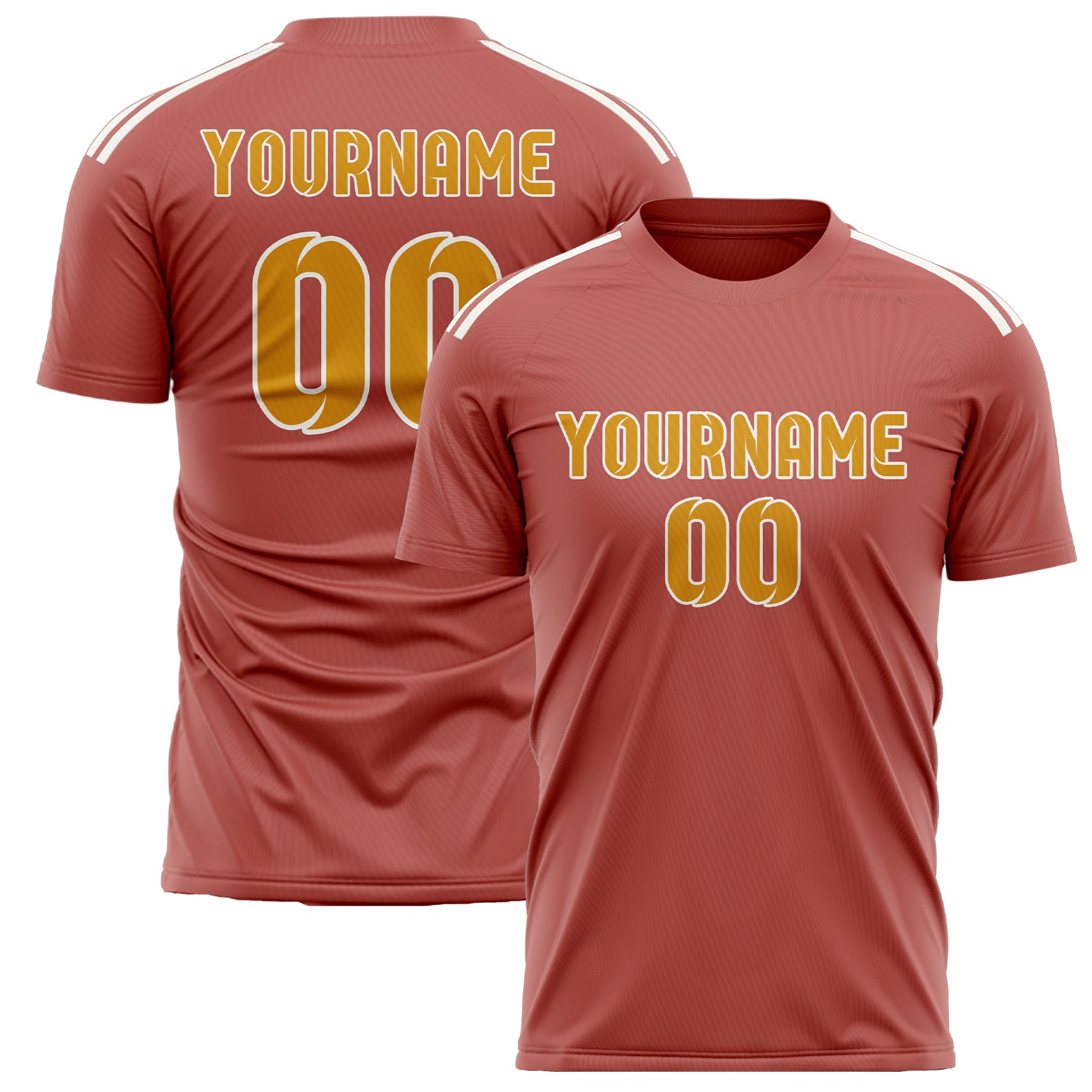 Custom Copper Rose Yellow Soccer Jersey